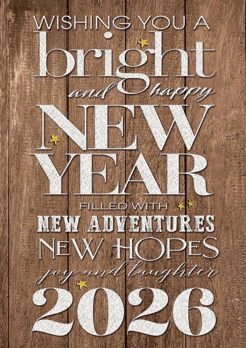 Rustic New Year Holiday Cards 2
