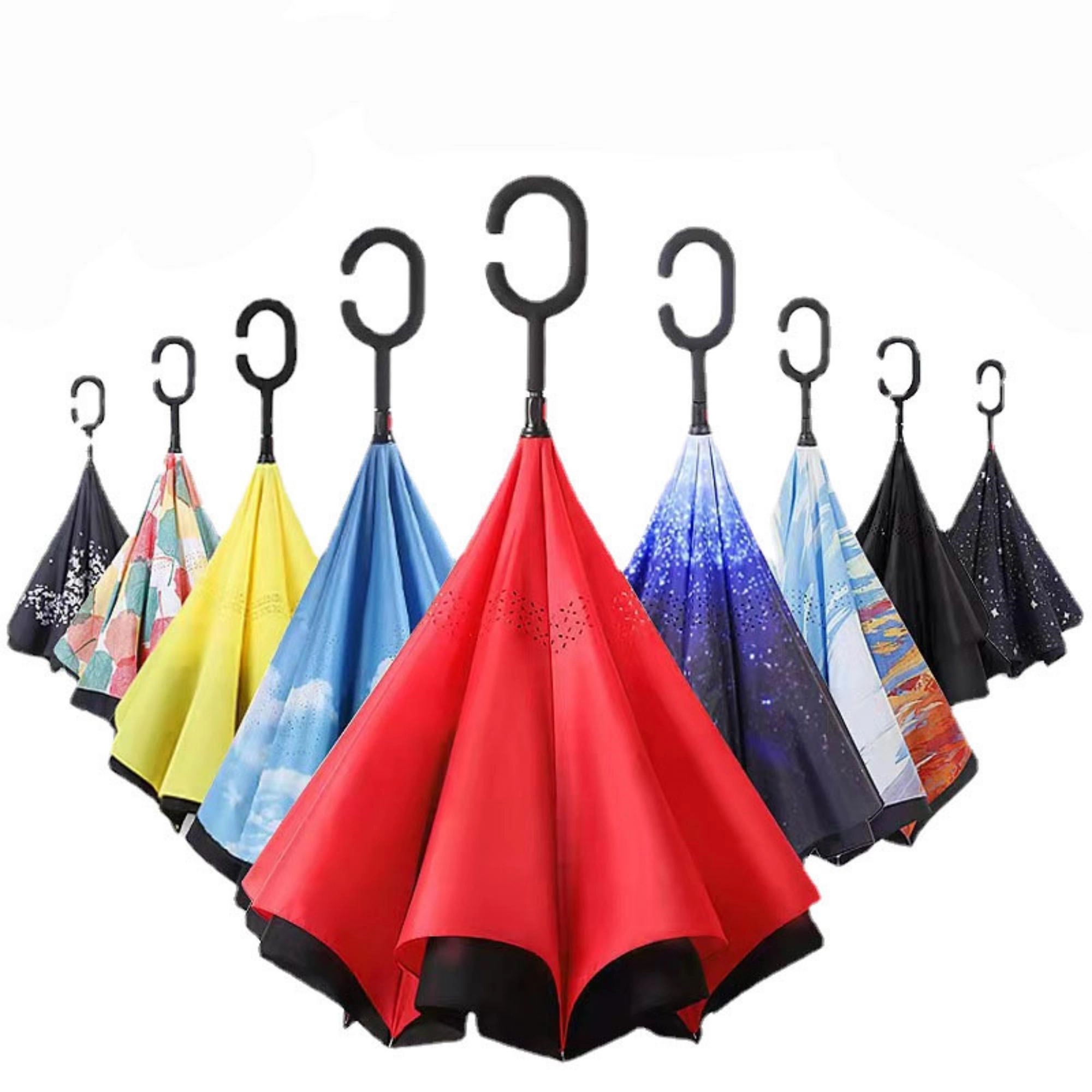 Double Layer C Shape Handle Reverse Umbrella 3