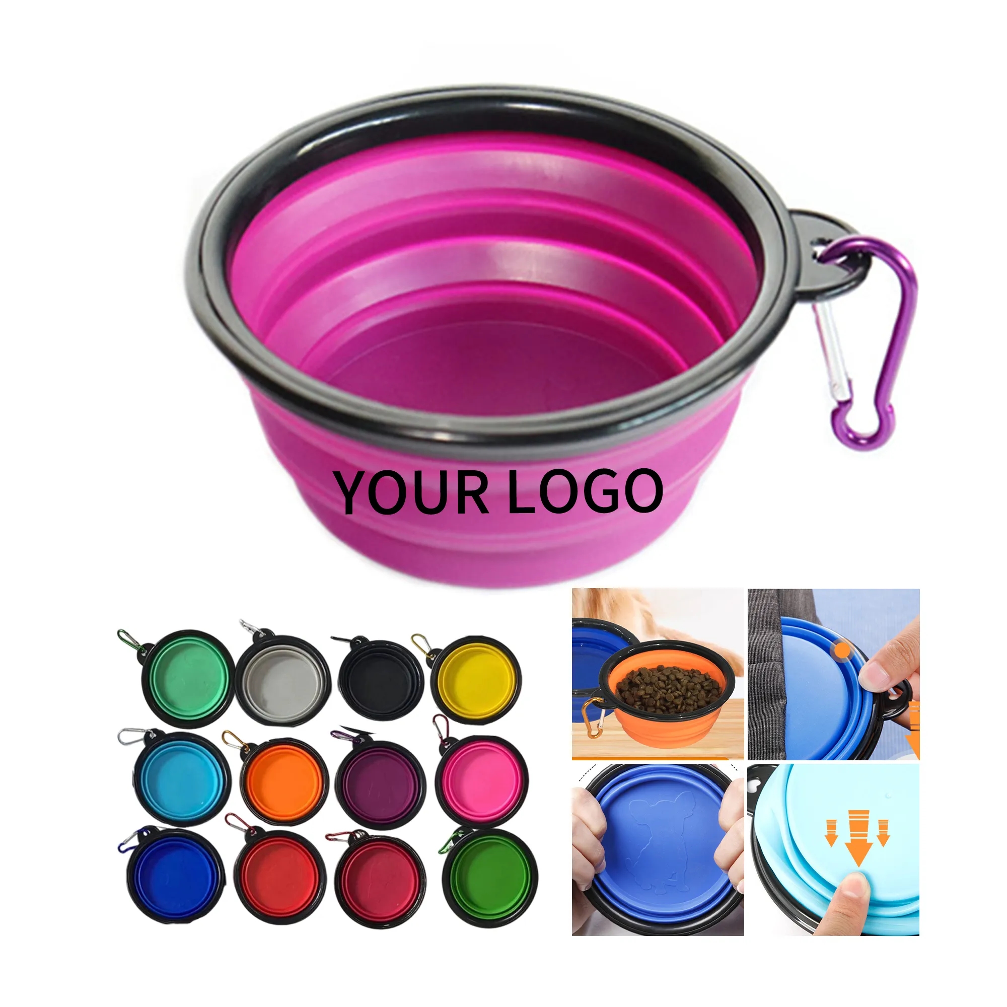 Travel Folding Pet Bowl Custom Logo 2
