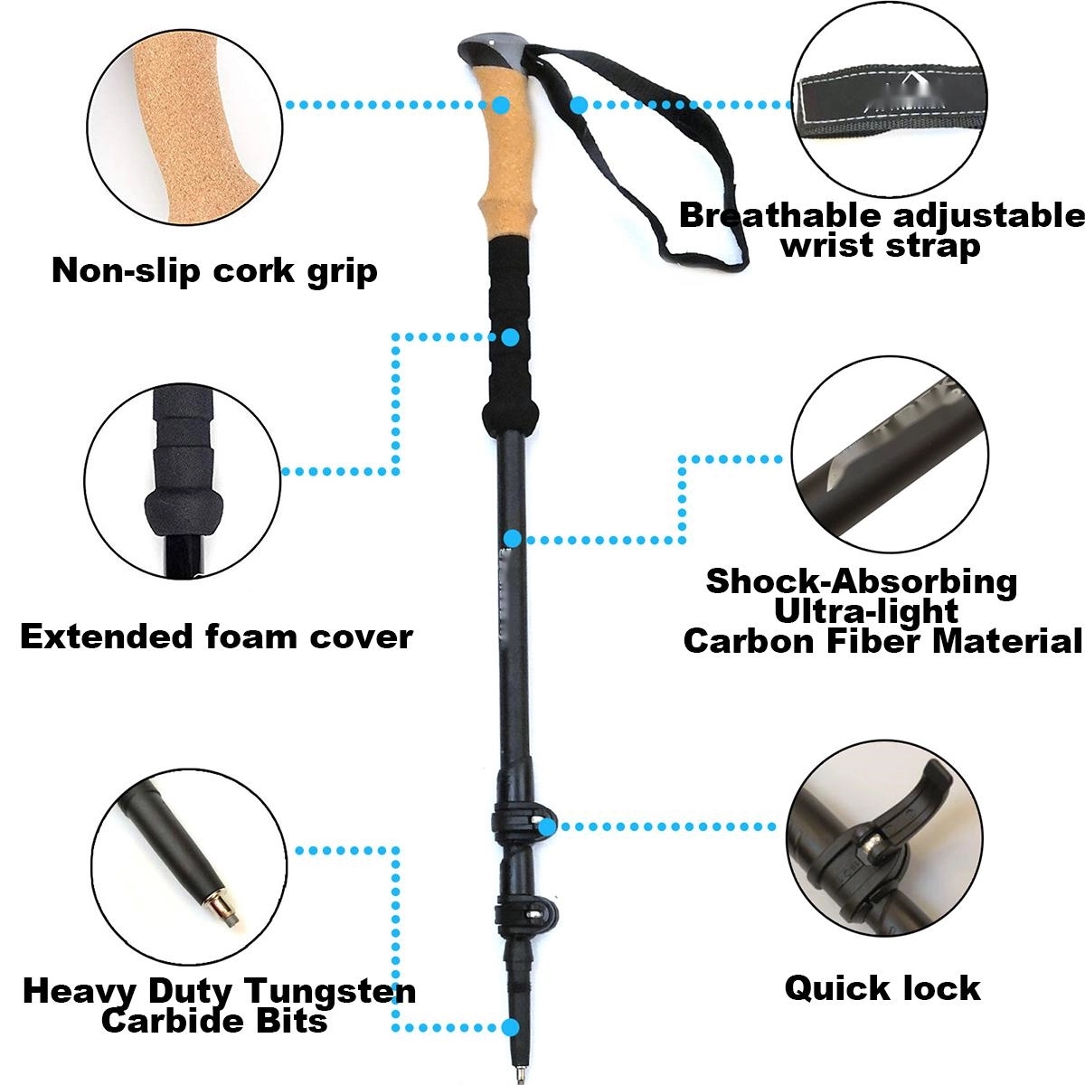 Lightweight Carbon Fiber Trekking Poles 6