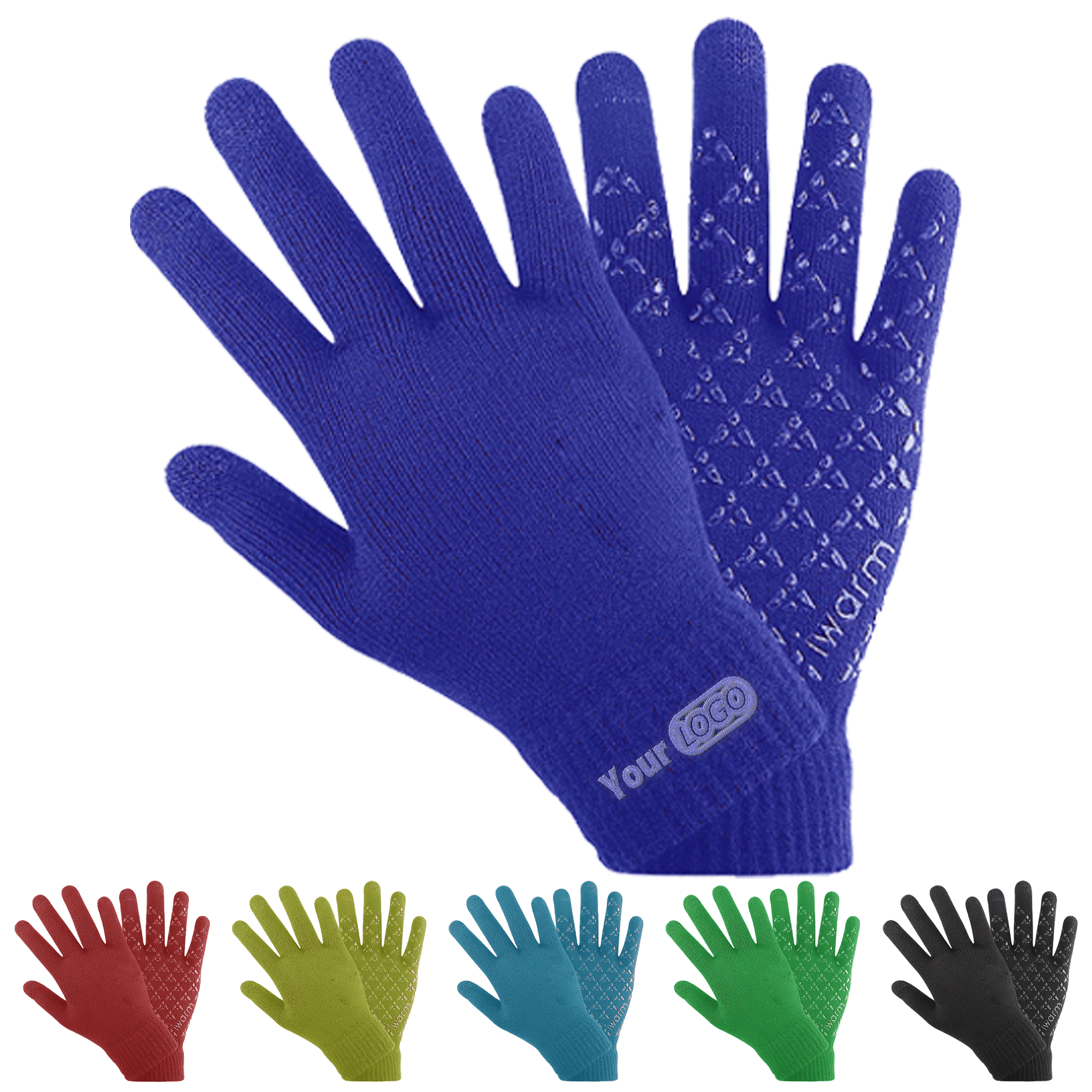Acrylic Colorful Knit Gloves With Enhanced Grip Design 2