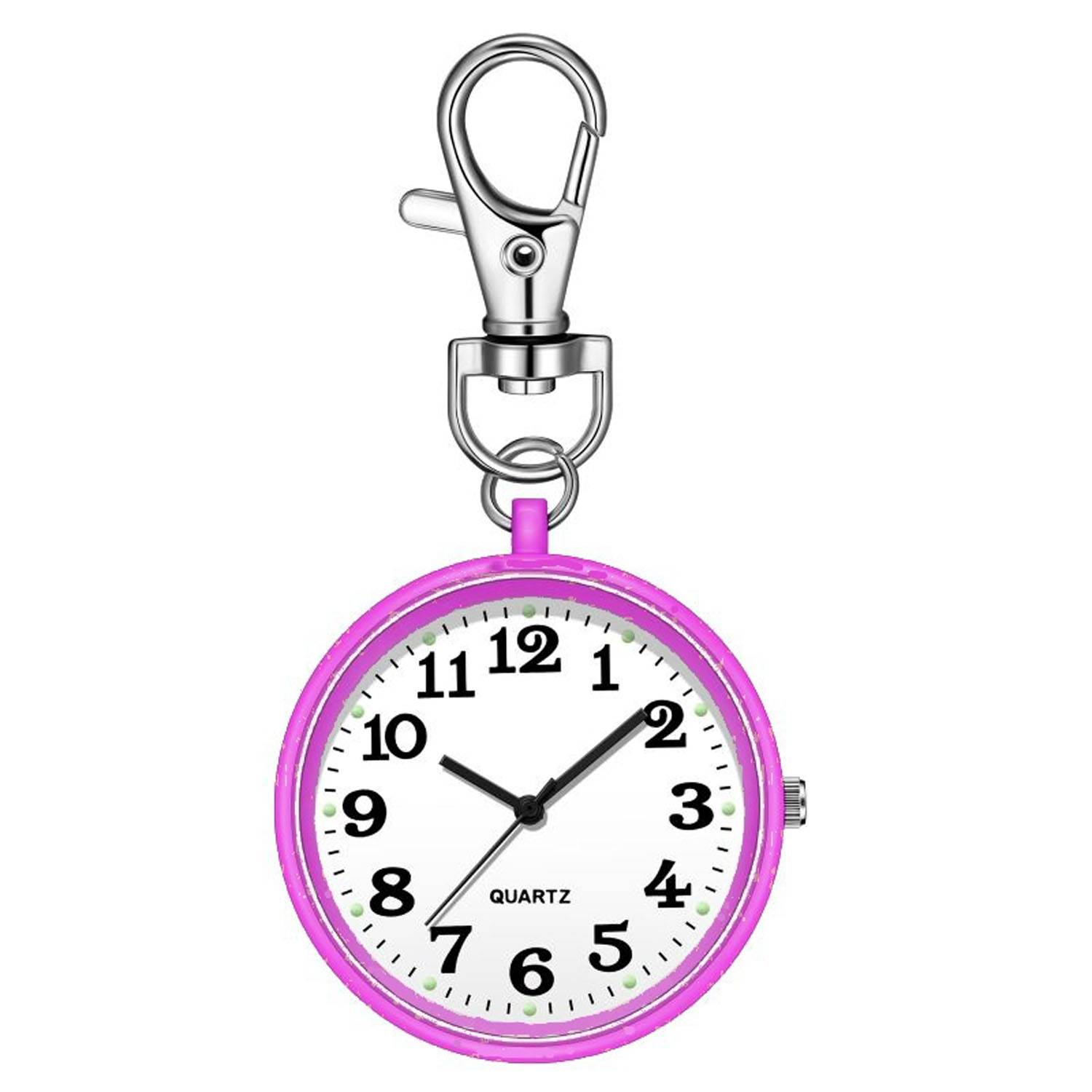 Hanging Round Quartz Nurse Pocket Watch w/ Key Buckle 6