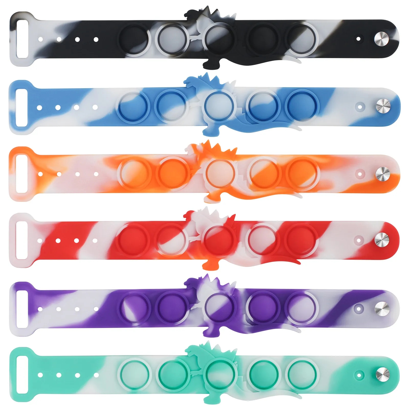 Colorful Push Bubble Sensory Fidget Bracelet Toy Wristband 4