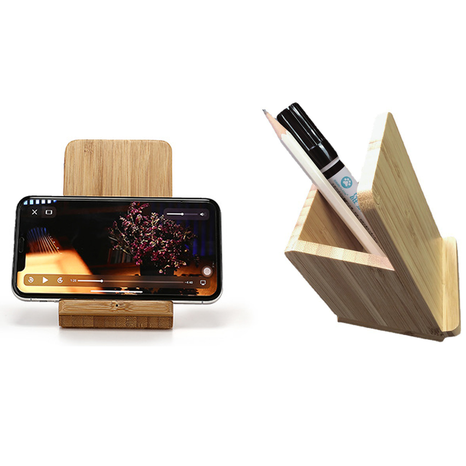Wood Wireless Charger Desk Organizer 1