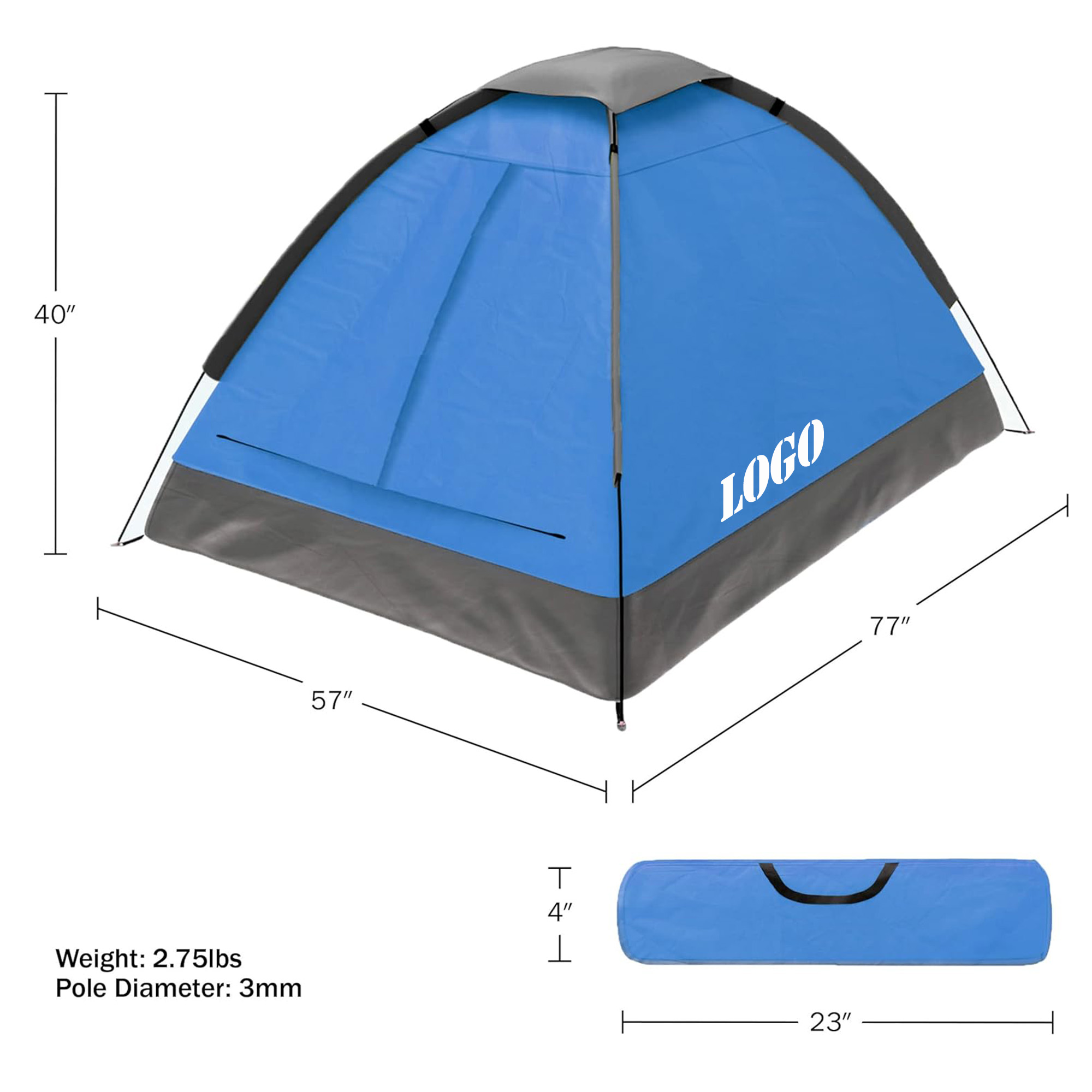 2 Person Camping Tent with Rain Fly 2