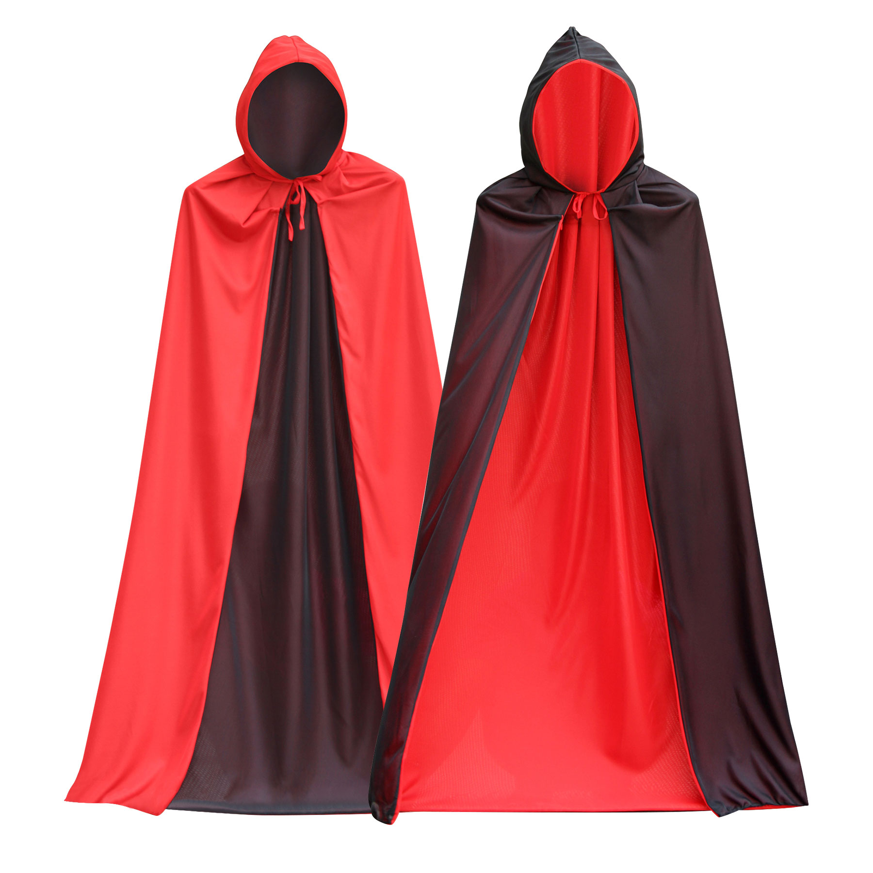 Double-sided Black Red Halloween Cape 4