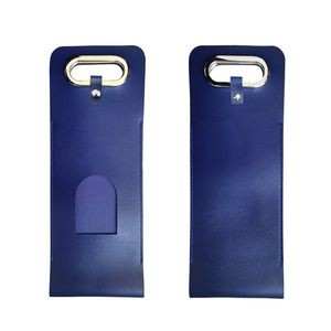 Buckled PU Leather Wine Bag With Window And Metal Handles 3