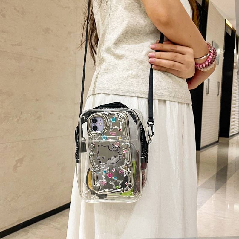 Custom Fashion PVC Transparent Crossbody Phone Bag 3