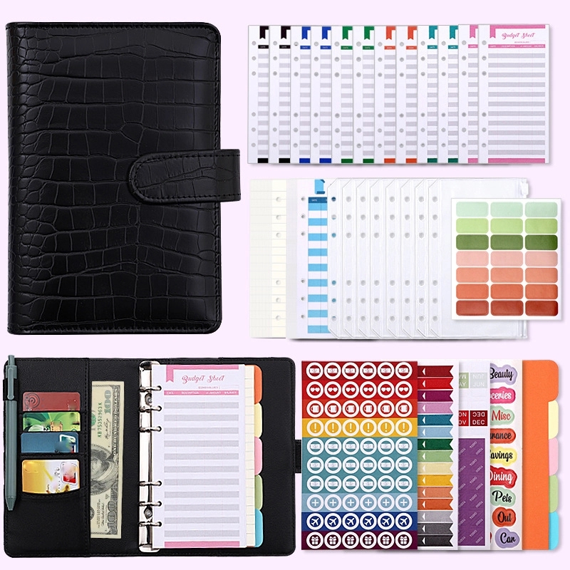 PU Leather A6 Budget Planner Binder Notebook 1