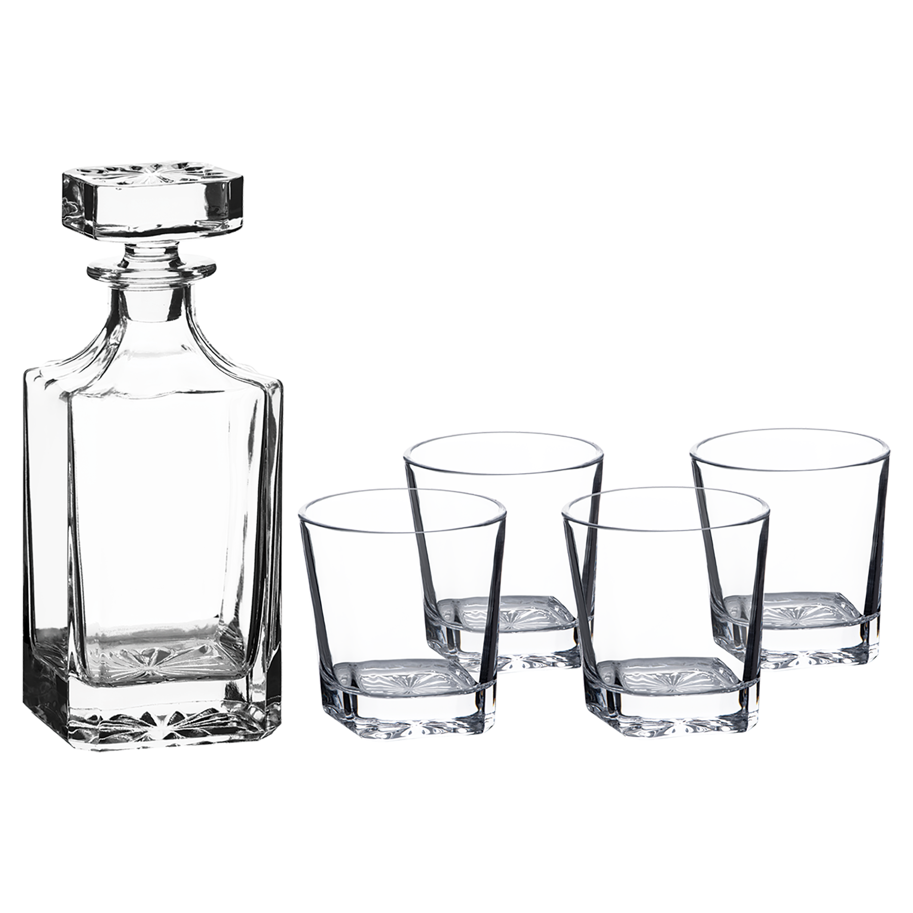 Square Glass Decanter Set 2