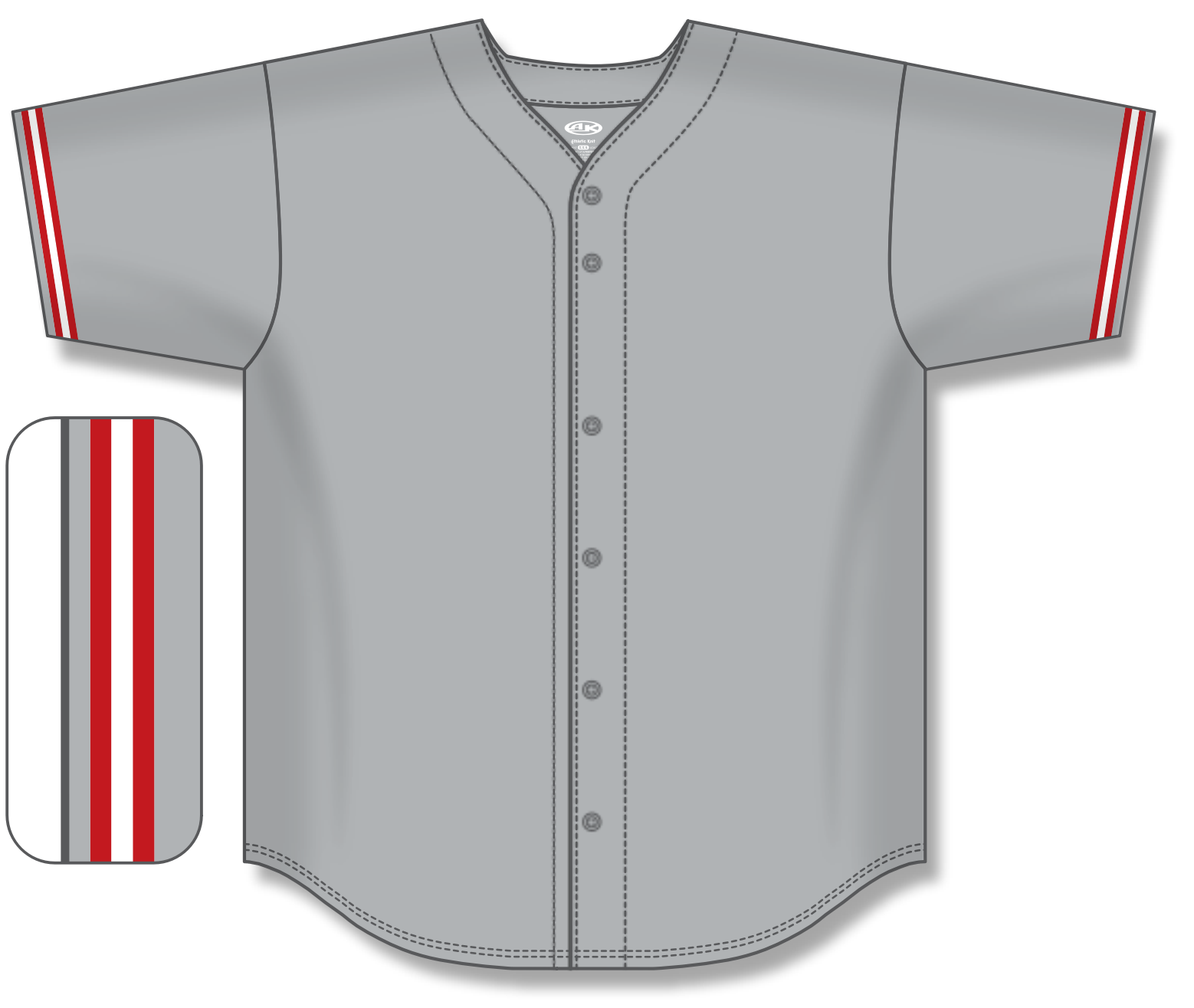 Full Button Baseball Jerseys BA5500-CIN-G01 3