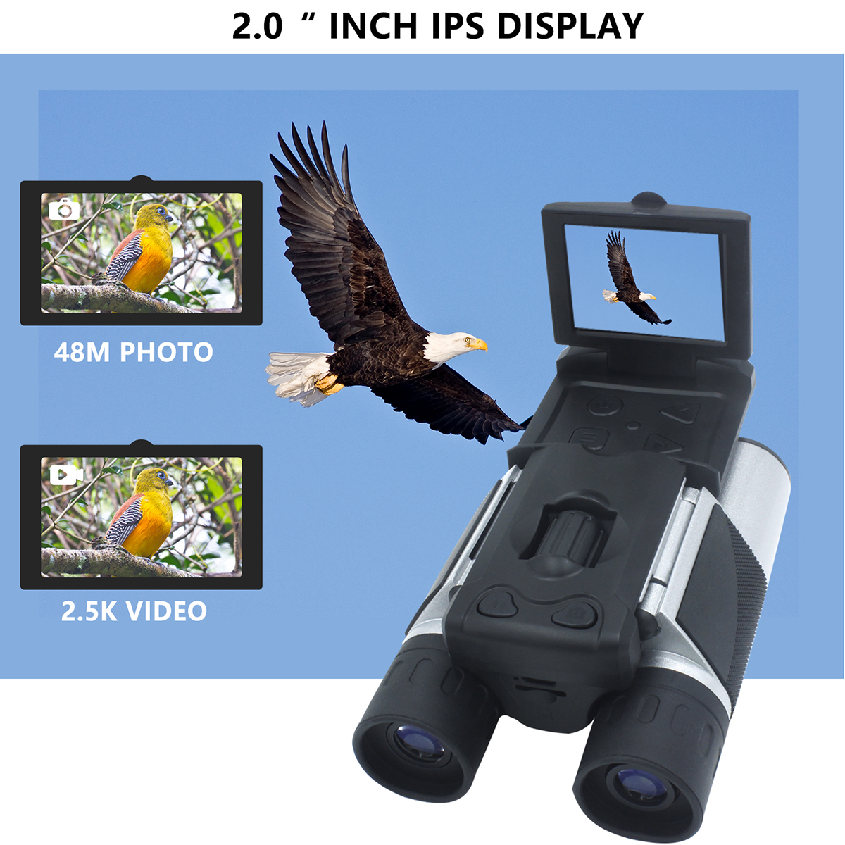 Digital Binoculars with Telescope Camera, LCD Display and 2.5K Camcorder 7