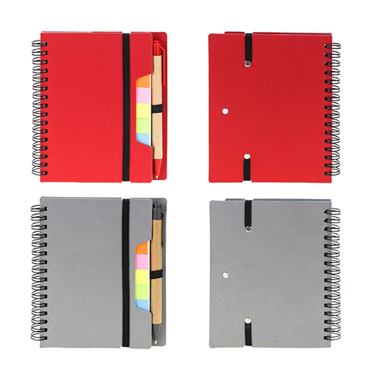 Spiral Lined Kraft Paper Bookmark Notebook with Pen Holder 5