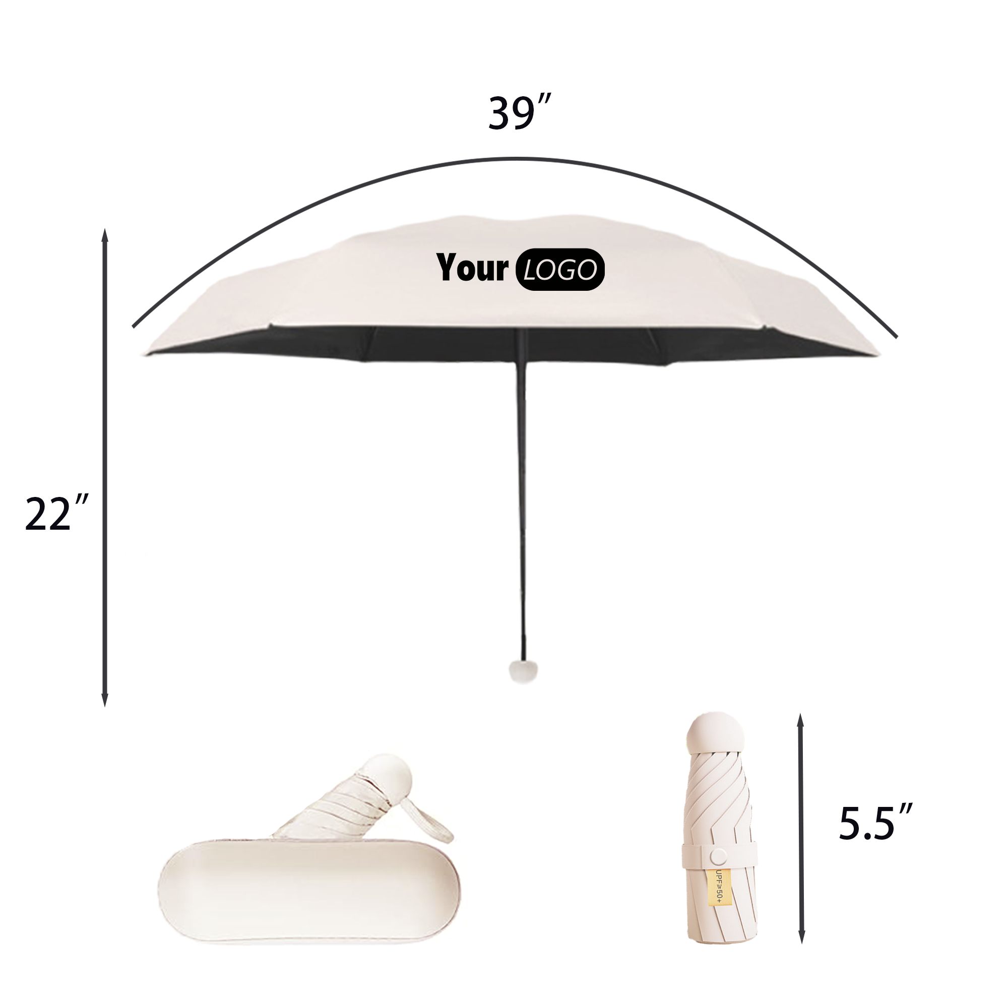 Travel Mini Umbrella With Case MOQ10 4