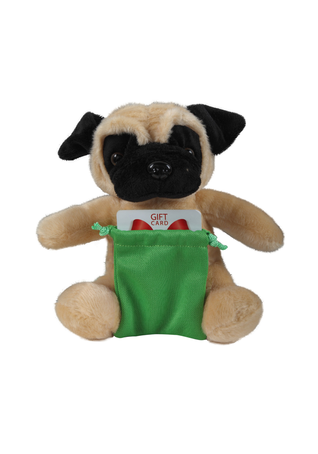 soft plush Pug with gift card sack 3