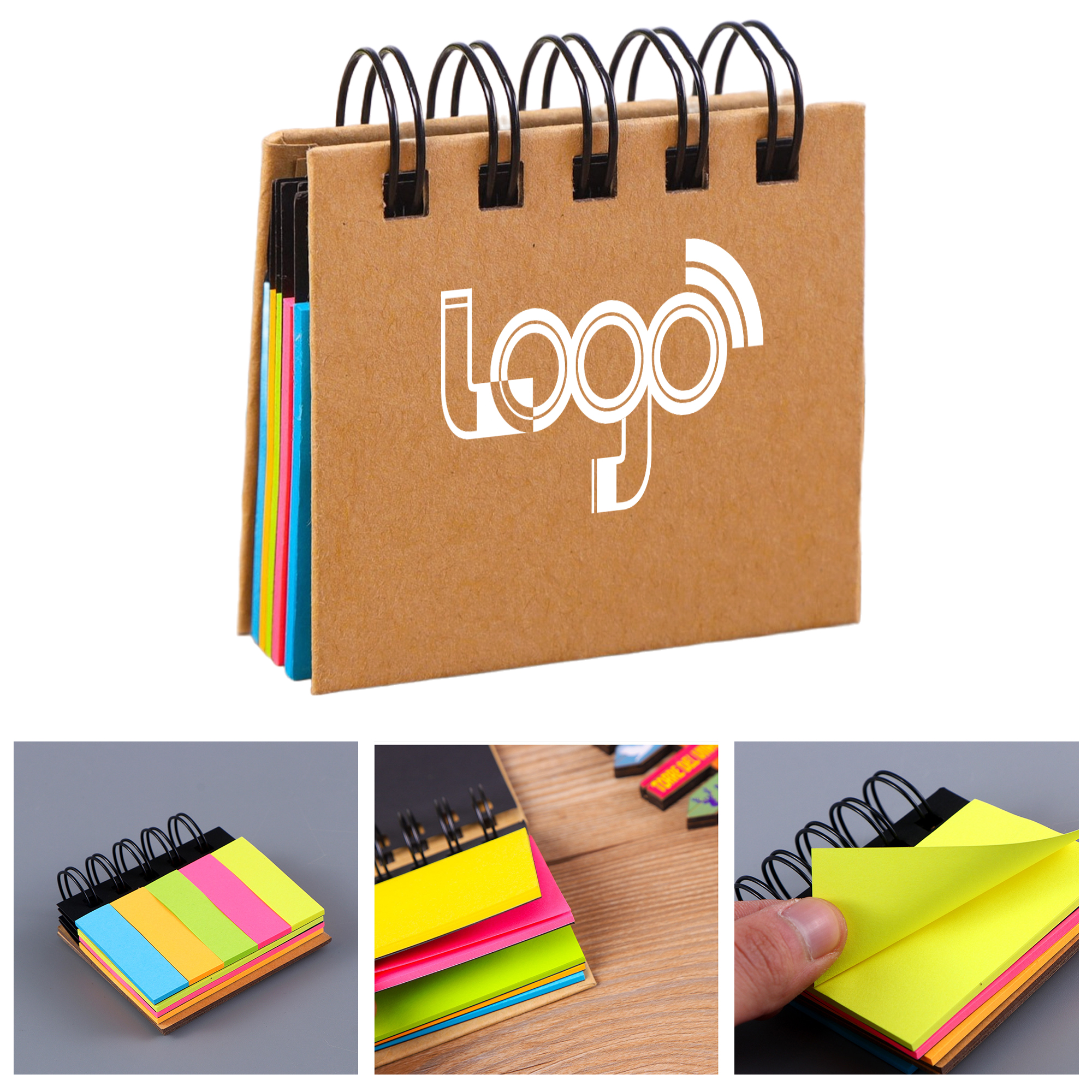 MOQ 50 Mini Cute Coil Notebook New YORK Style with Sticky Notes 1