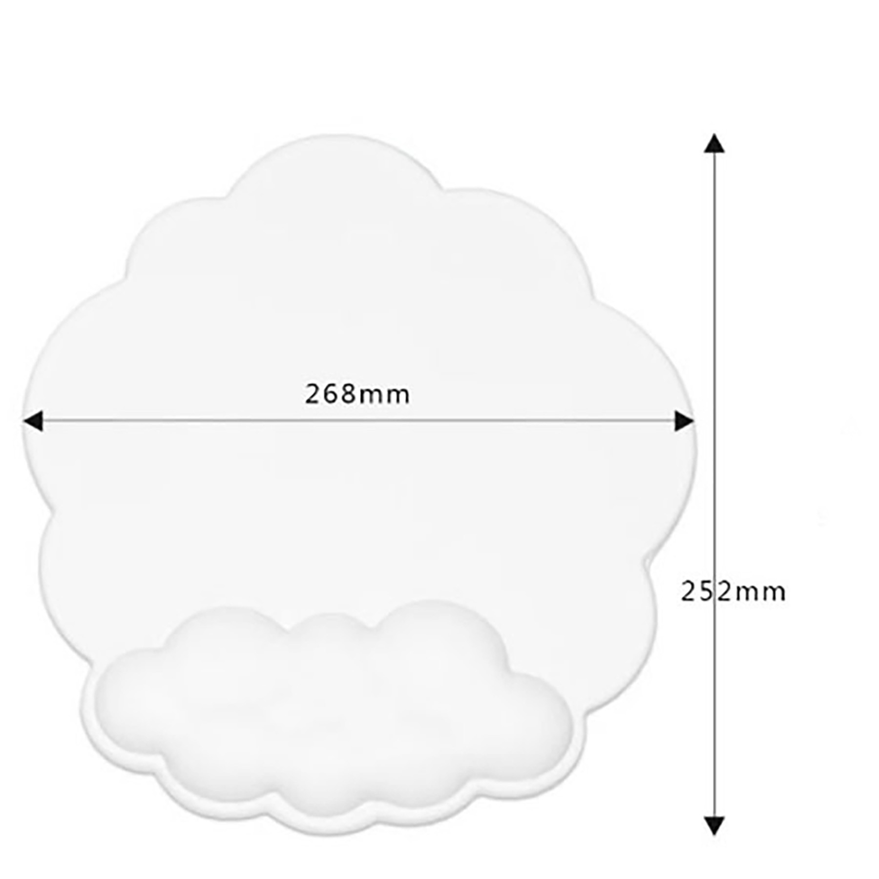 Mouse Mat With Wrist Support Cloud Shape 4