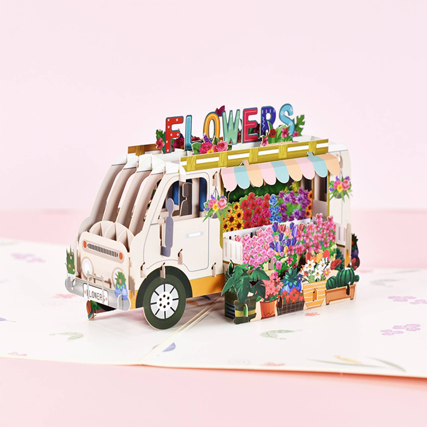 3D Pop-up Flower Truck Card – Birthday & Holiday Gift 4