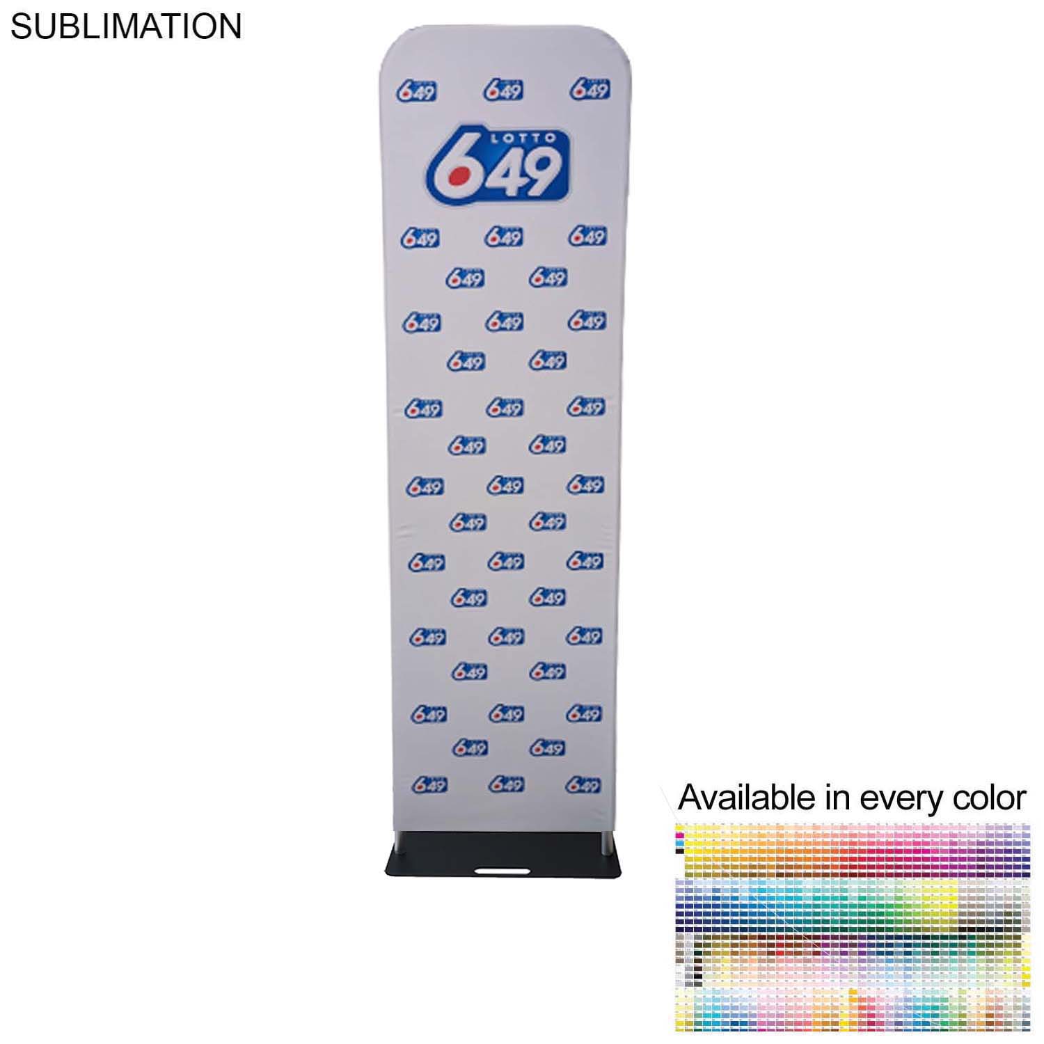 48 Hr Quick Ship - 2'W x 90"H EuroFit Tension Fabric Banner with Steel Base, Graphics Double Sided 25