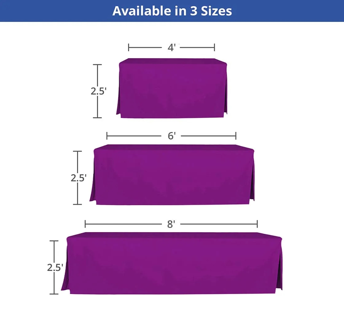 3 sided - Open Corner Table Covers - 8' x 2.5' 4