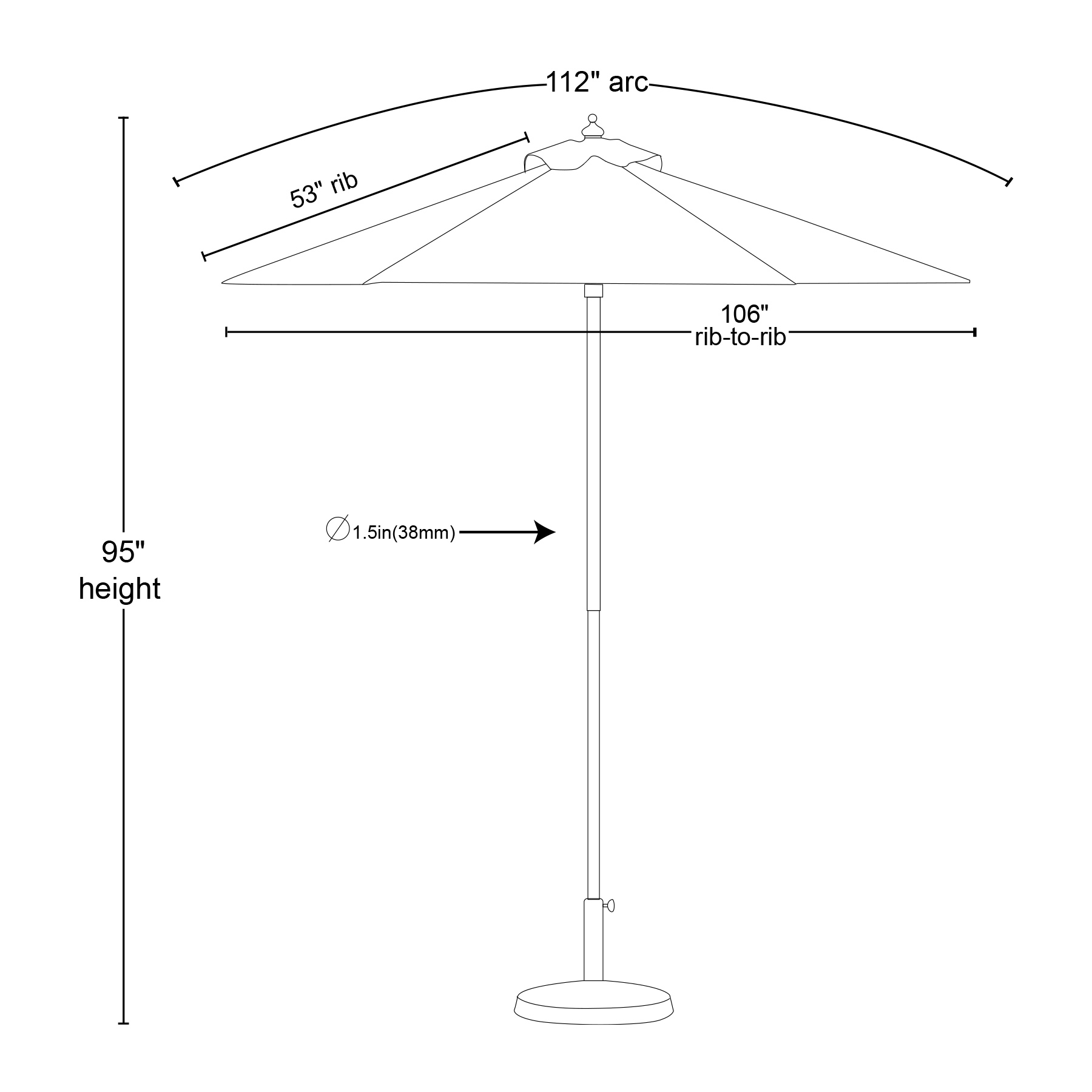 9' Heavy Duty Commercial 8 Panel Market Umbrella w/ Aluminum Pole & Frame 4