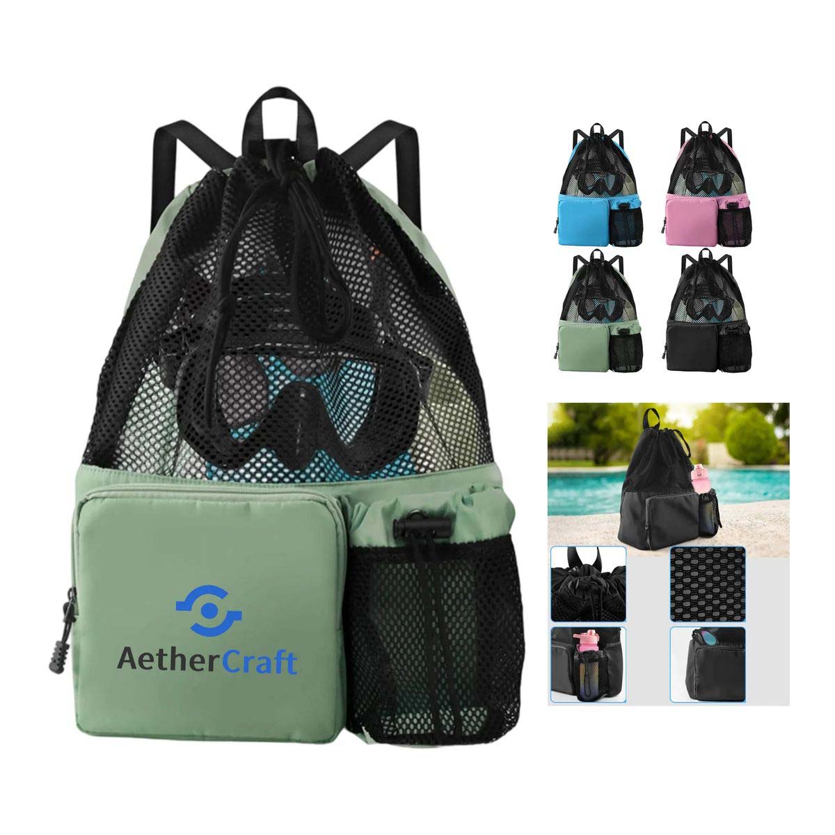 Drawstring Backpack with Wide Shoulder Straps 9