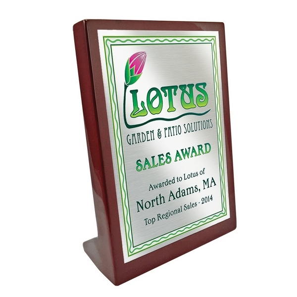 Full Color Stand-Up Plaque (6.25" x 8.25") with Gold or Silver Aluminum Mount 2