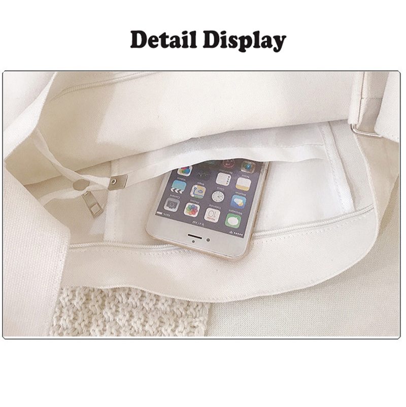 Reusable Canvas Tote Bag w/3 External Pocket 2
