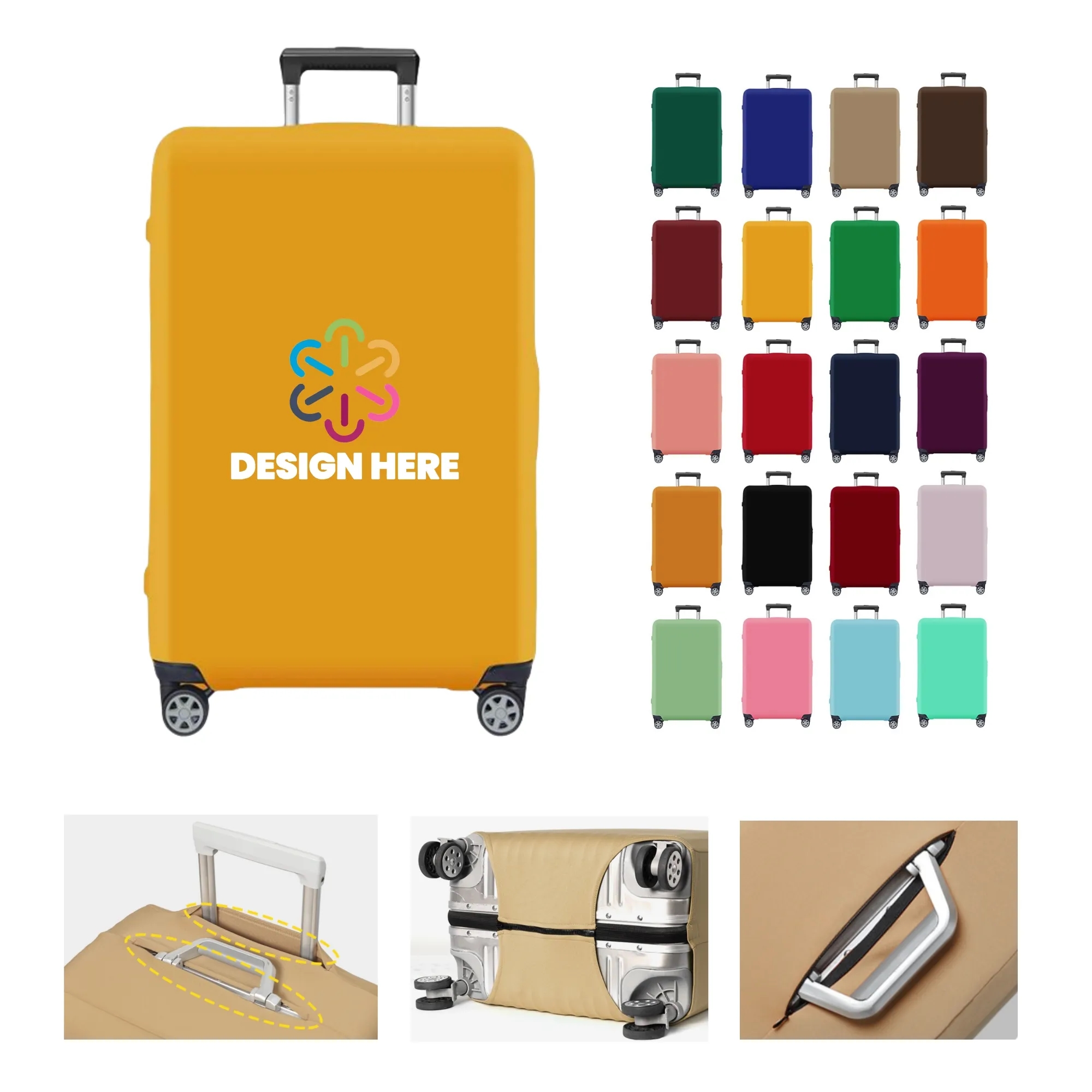 Full Color Polyester Stretch Luggage Dust Cover 3