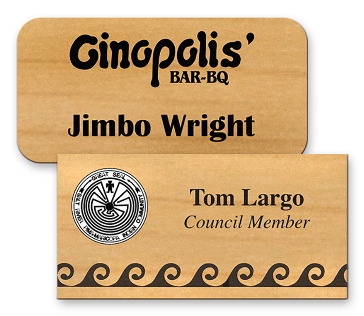 Wood Name Badge 1.5" x 3" 4