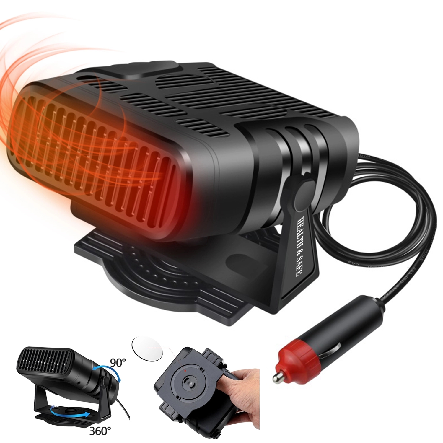 Car Heater 12V Windscreen Fan In Cigarette Lighter 2