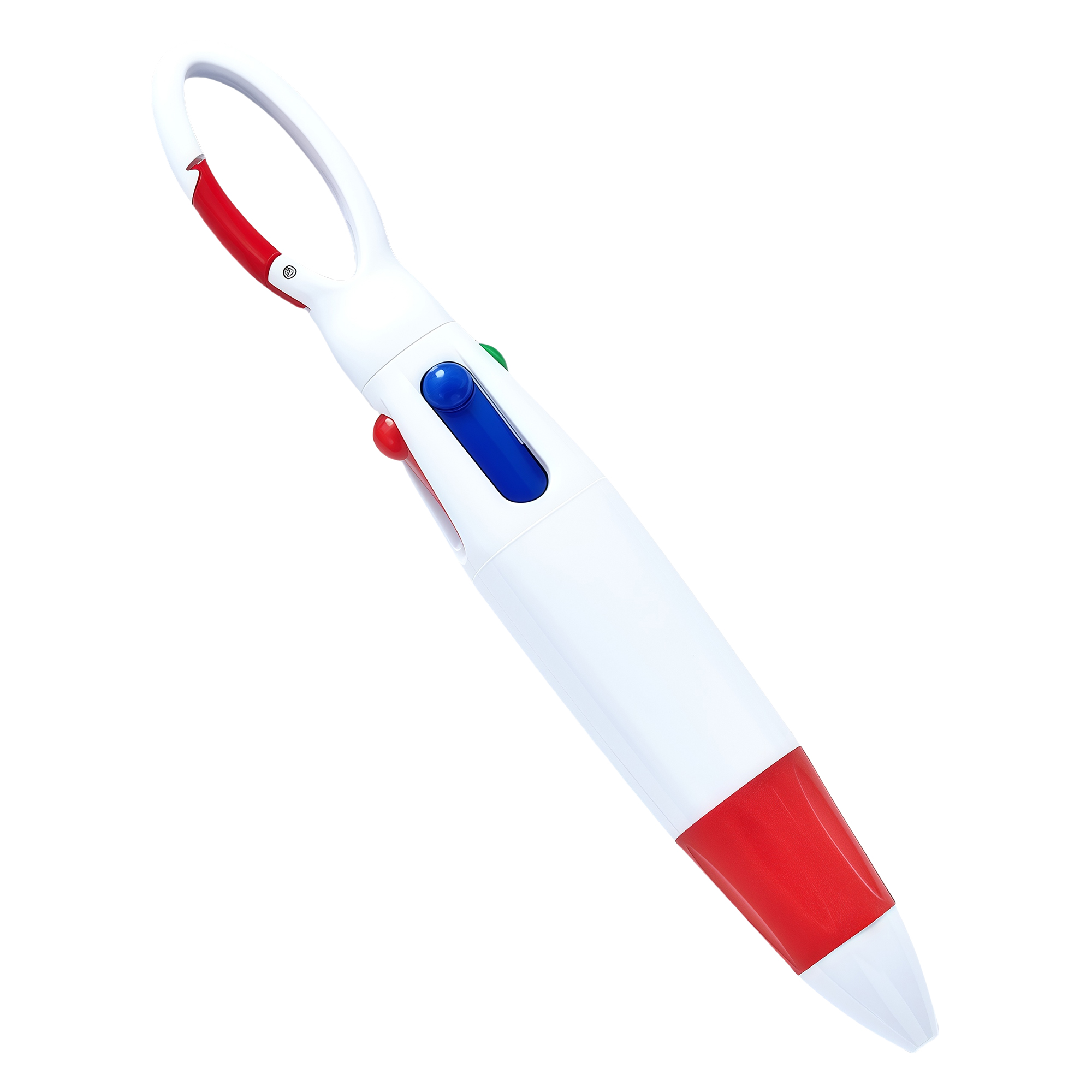 4-Color Jumping Plastic Ballpoint Pen with Carabiner Clip 4