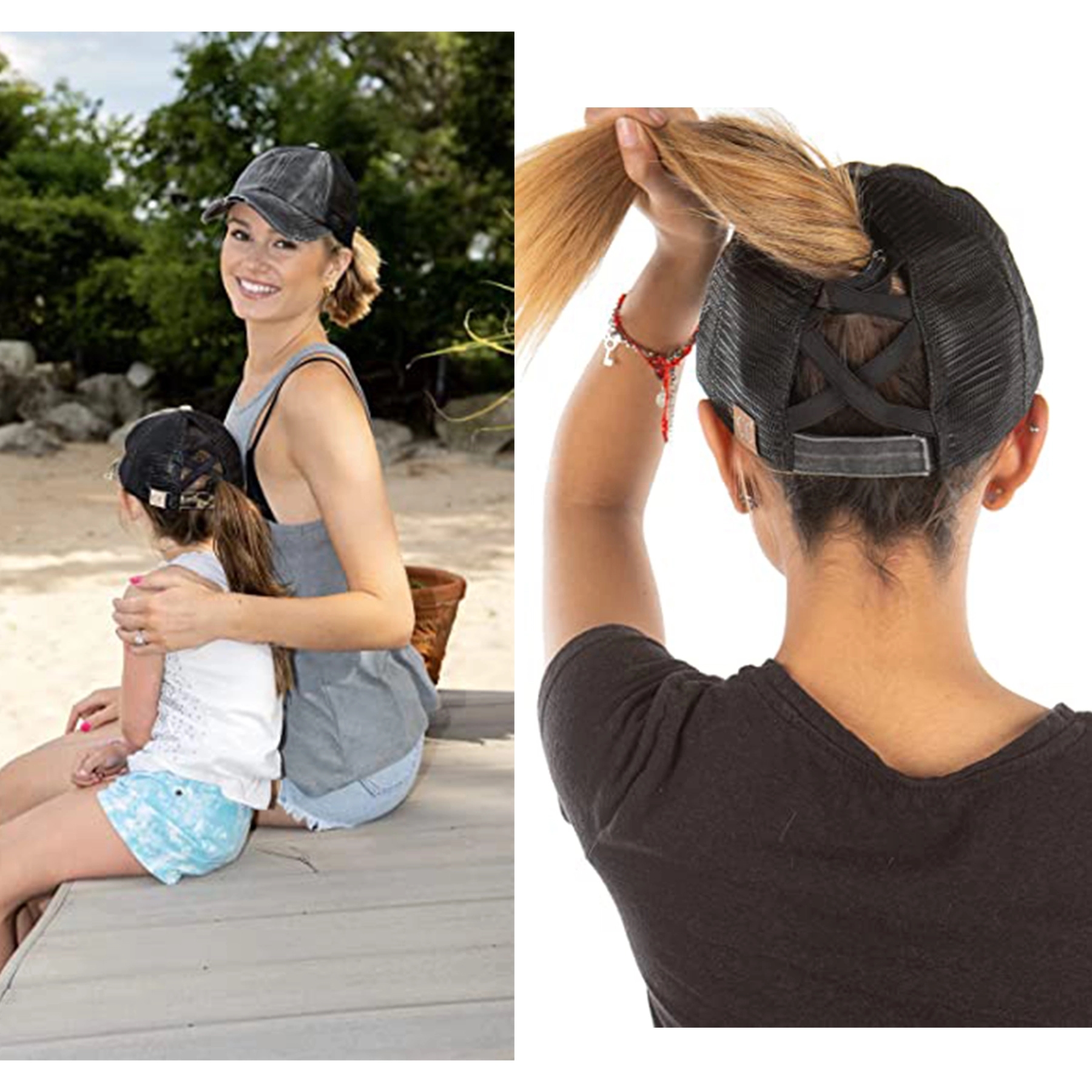 Womens Baseball Cap Ponytail Cross Hat 6