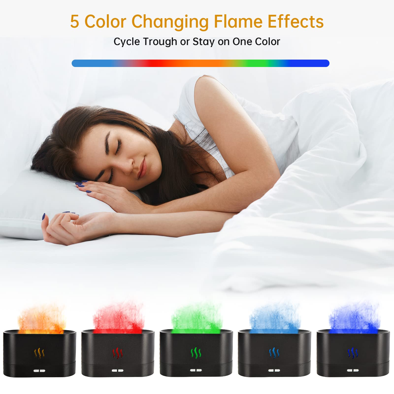 180Ml Simulation Flame Upgrade Mist Air Humidifier 4