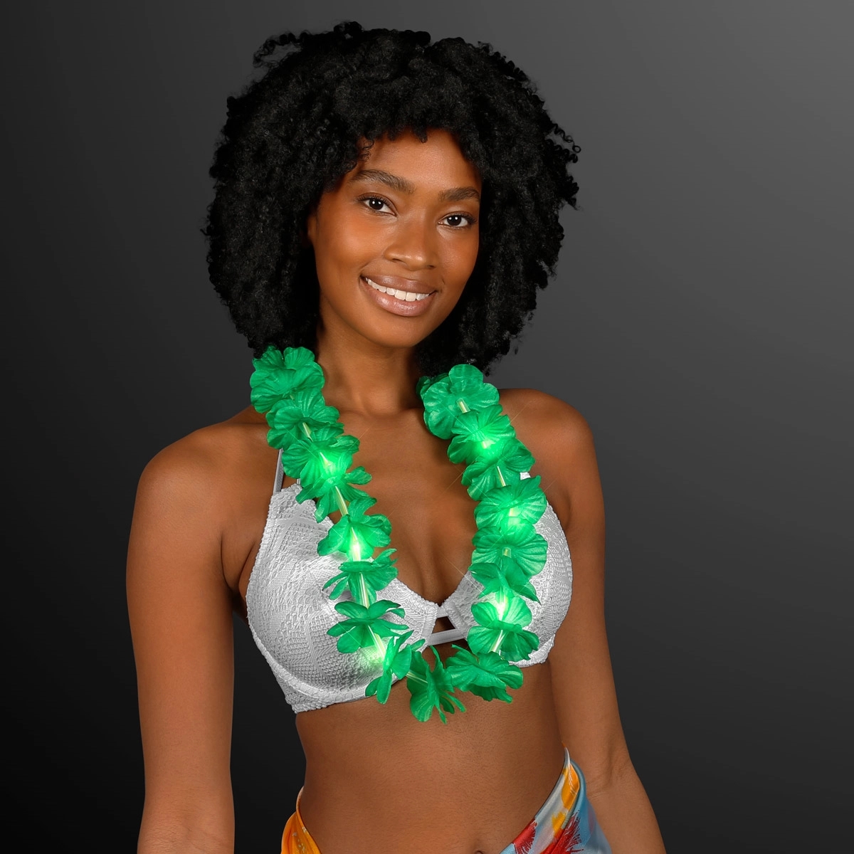 LED Hawaiian Flower Lei Party Necklaces 22
