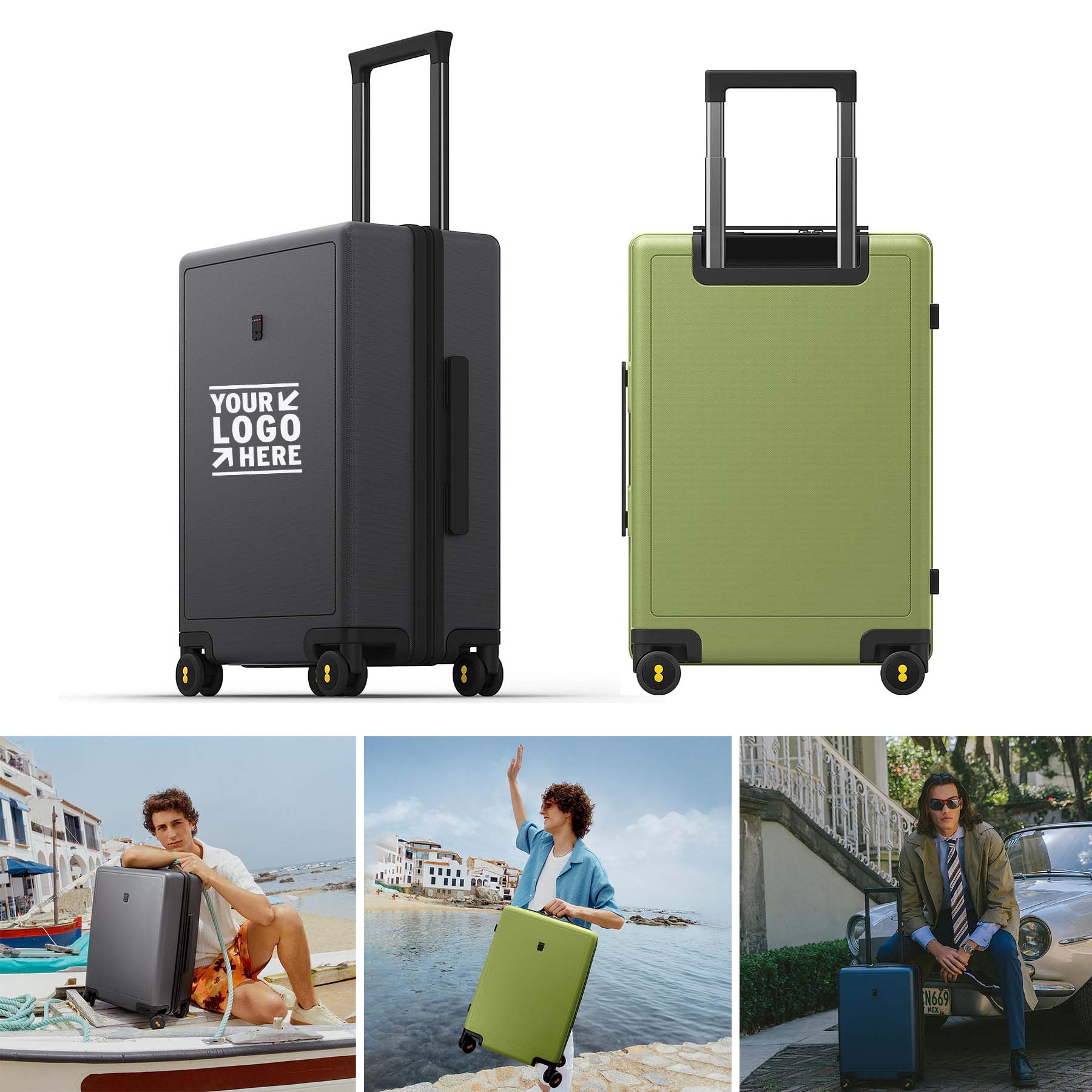 20Inch Ultra Lightweight PC Hardside Luminous Textured Luggage with Wheels