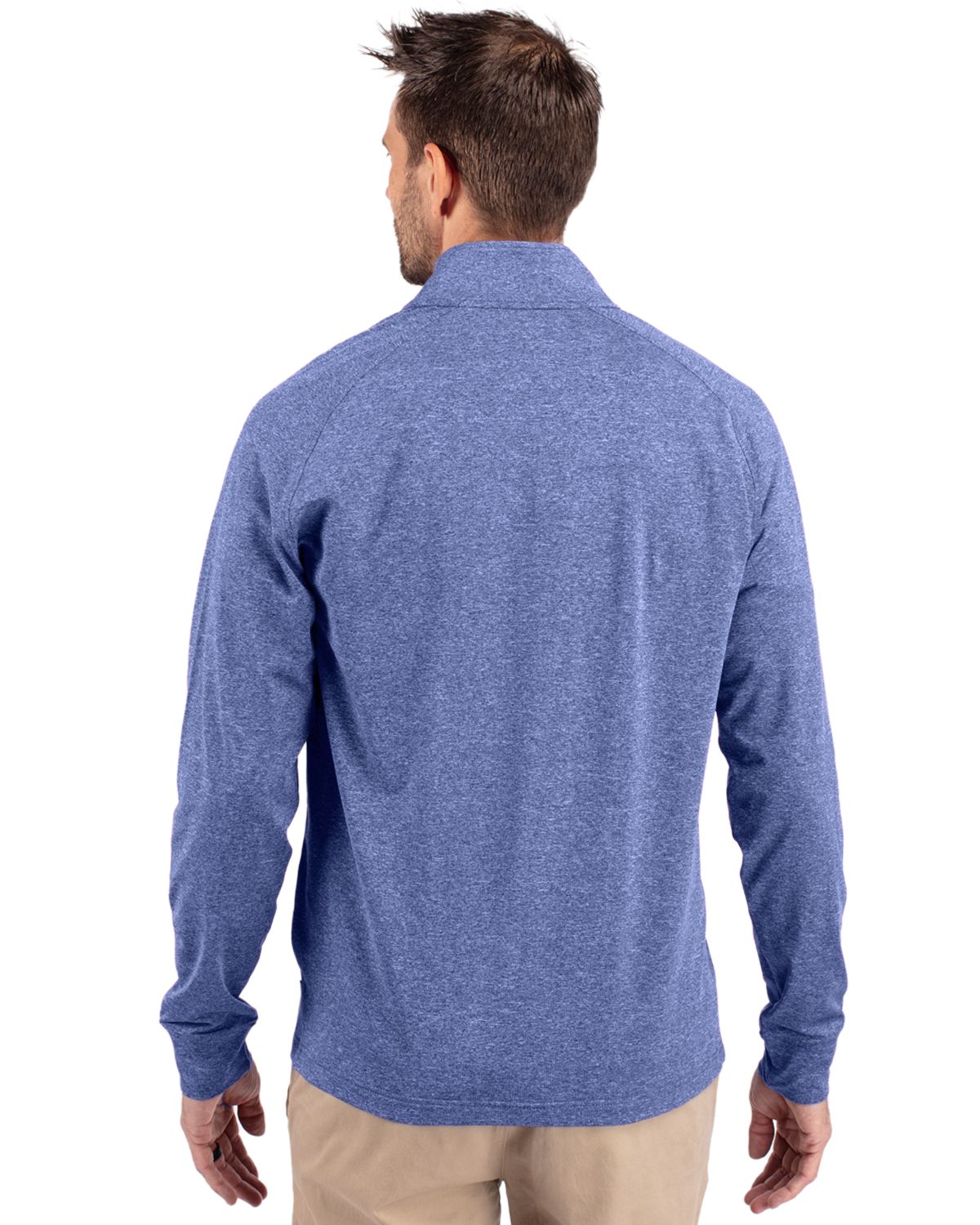 Cutter & Buck Adapt Recycled Soft Knit Stretch Mens Big & Tall Heathered Quarter Zip Pullover Big & Tall 63