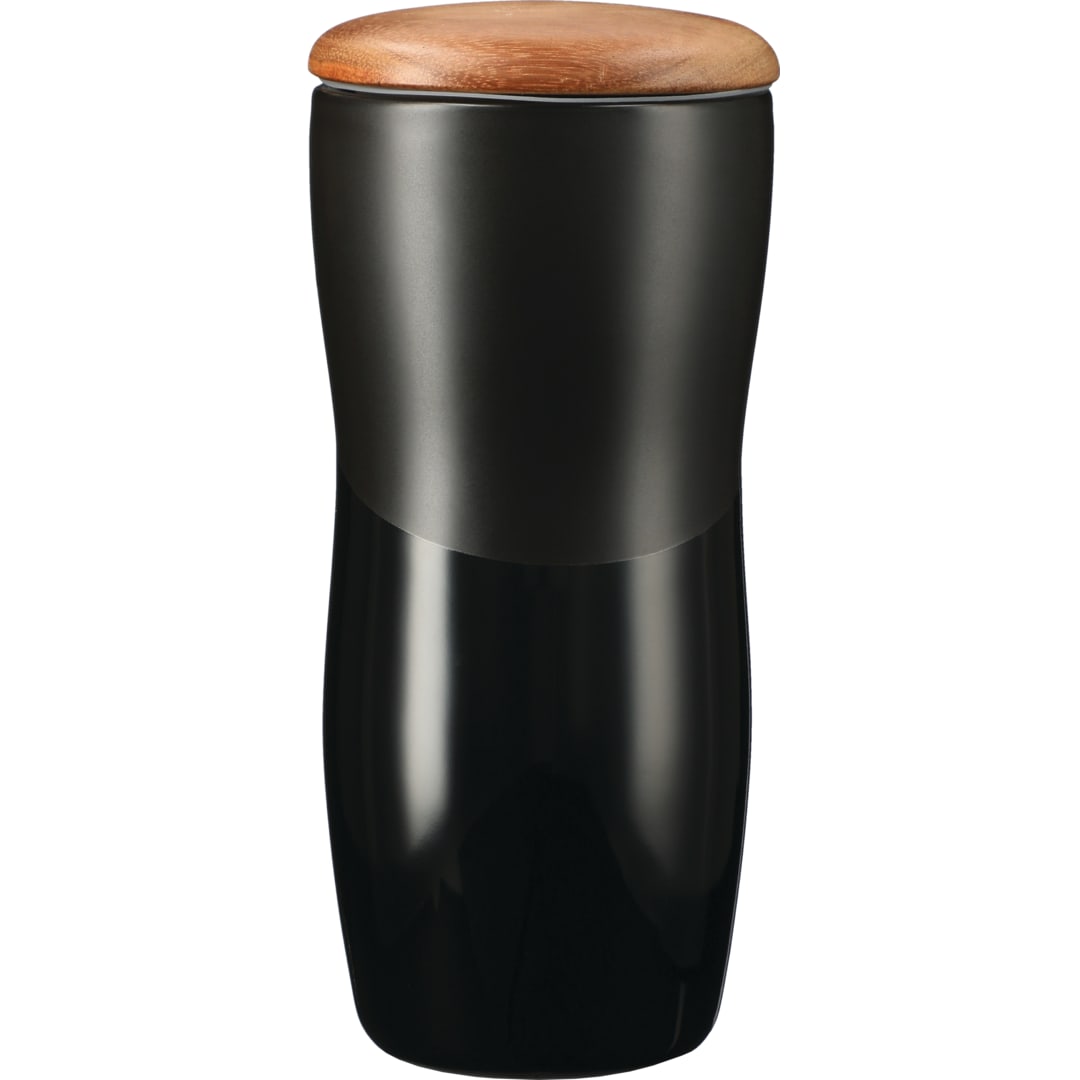 Reno Double Wall Ceramic Tumbler w/Wood Lid 10oz 36
