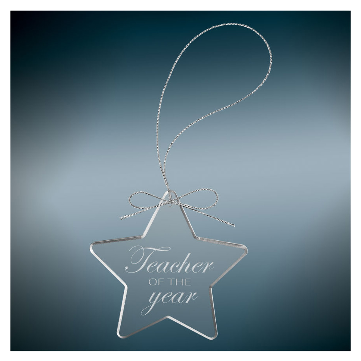 3 1/4" Star Clear Glass Ornament