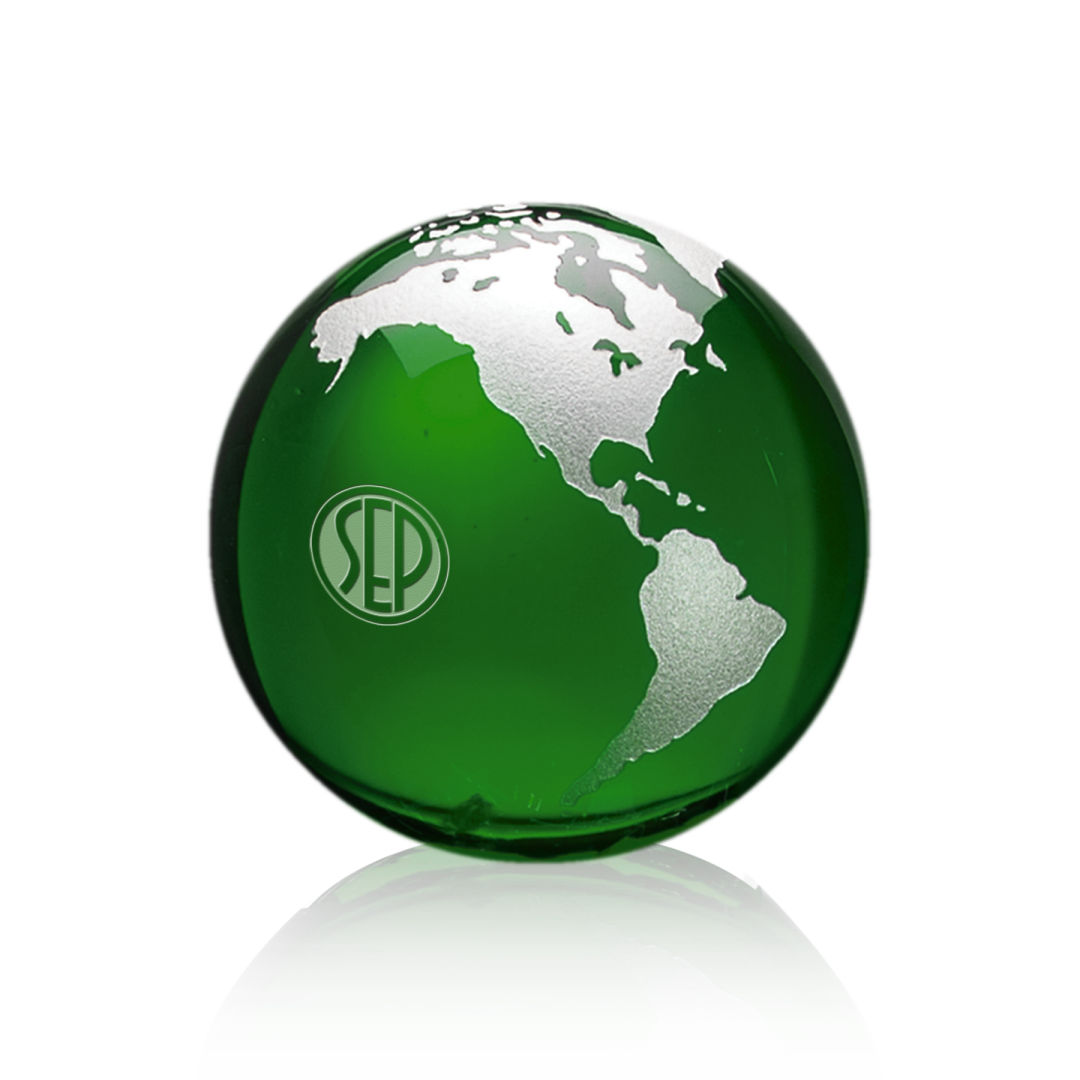 Globe Paperweight - Green 7