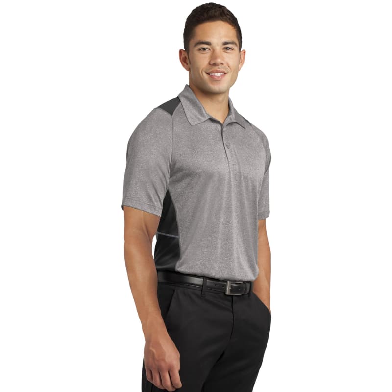 Sport-Tek Heather Colorblock Contender Polo. 81