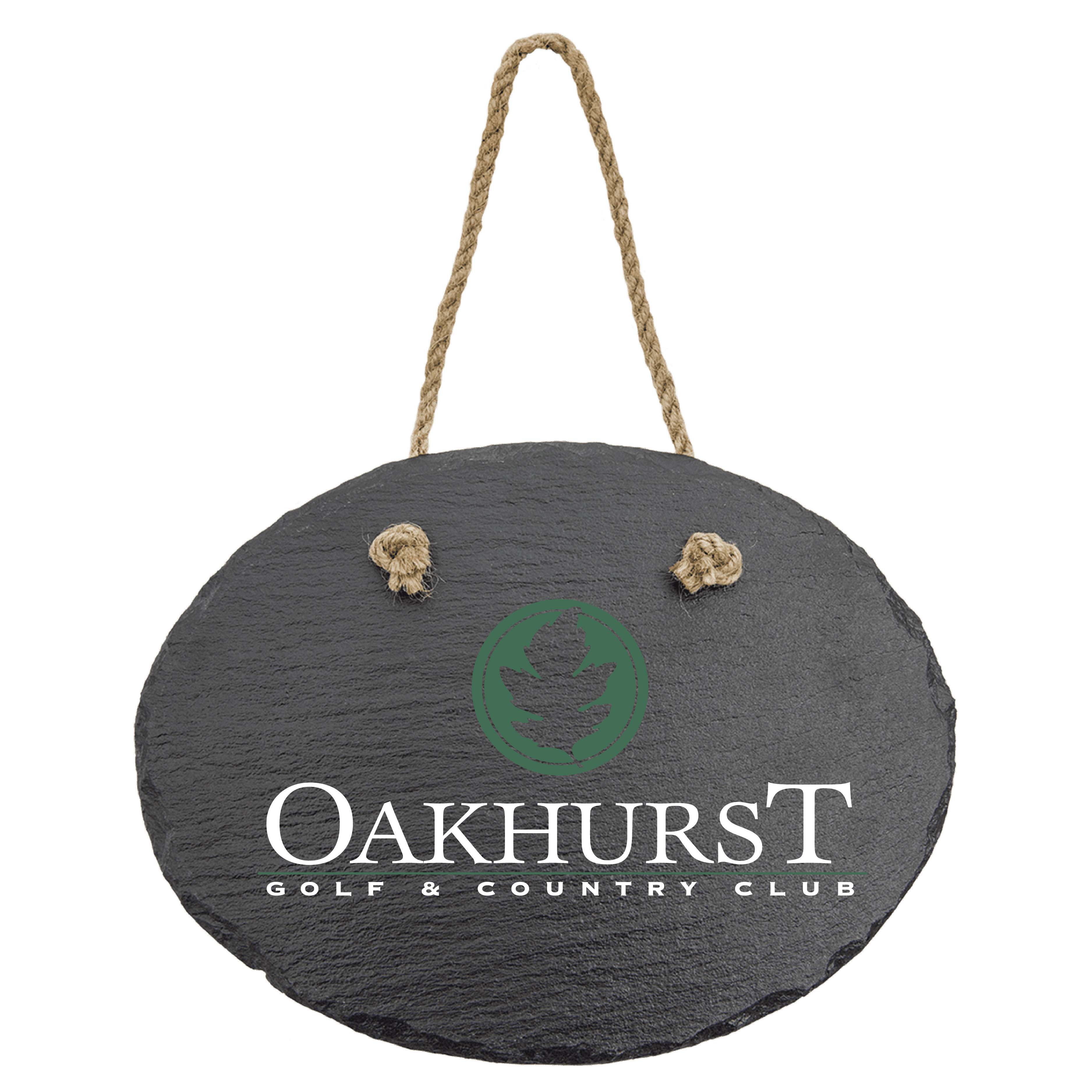 7" X 6" Oval Slate Decor with Hanger String