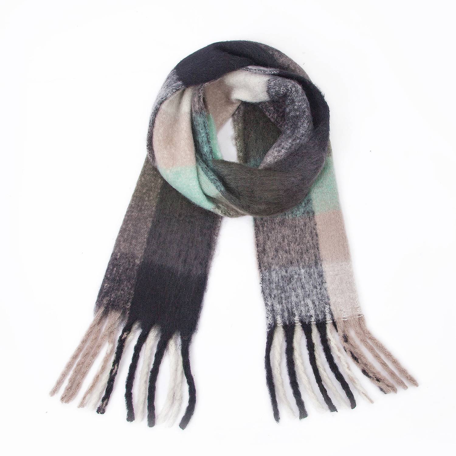 Warm Knitted Woven Scarf W/ Tassel 1
