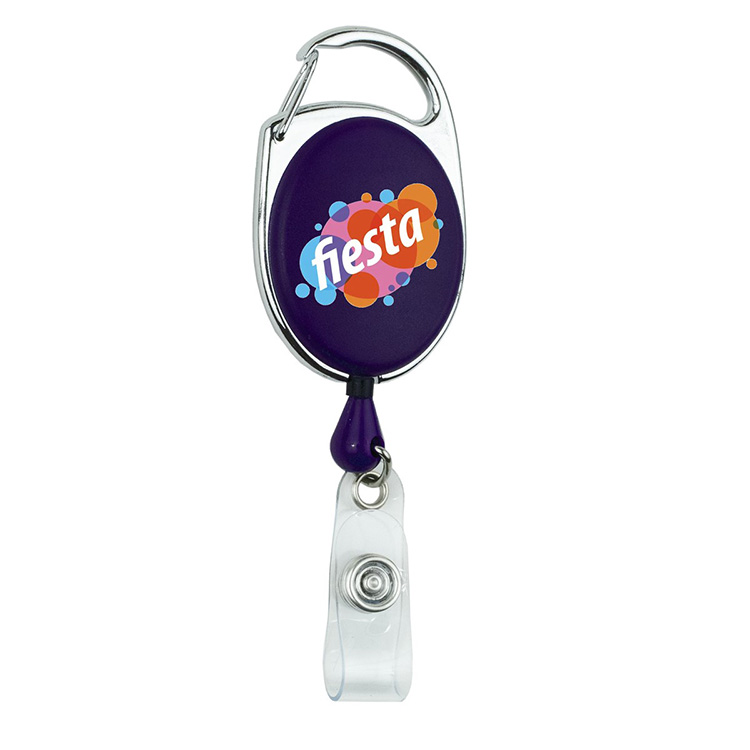 "Oberlin PI" 30" Cord PhotoImage ® Full Color Imprint* Retractable Carabiner Style Badge Reel and Ba 4