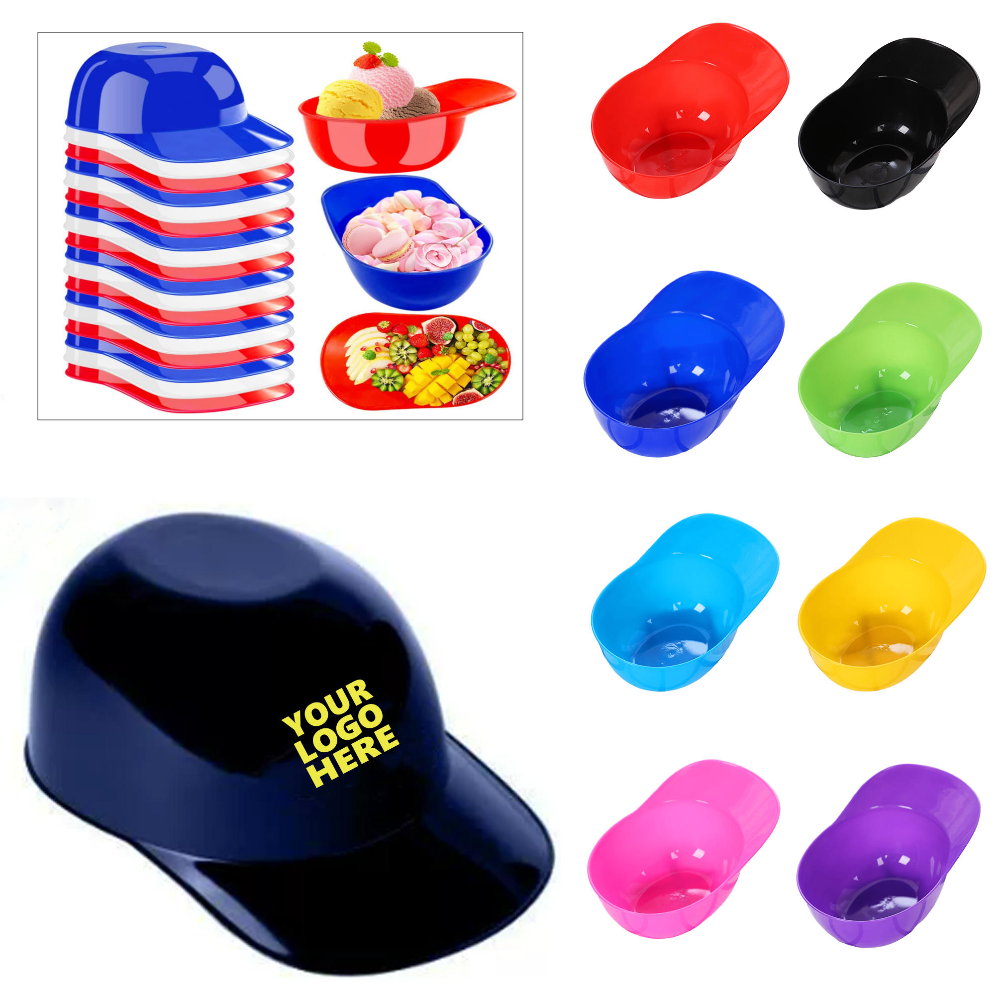 Baseball Helmet-Shaped Ice Cream Snack Bowl (8oz) 2