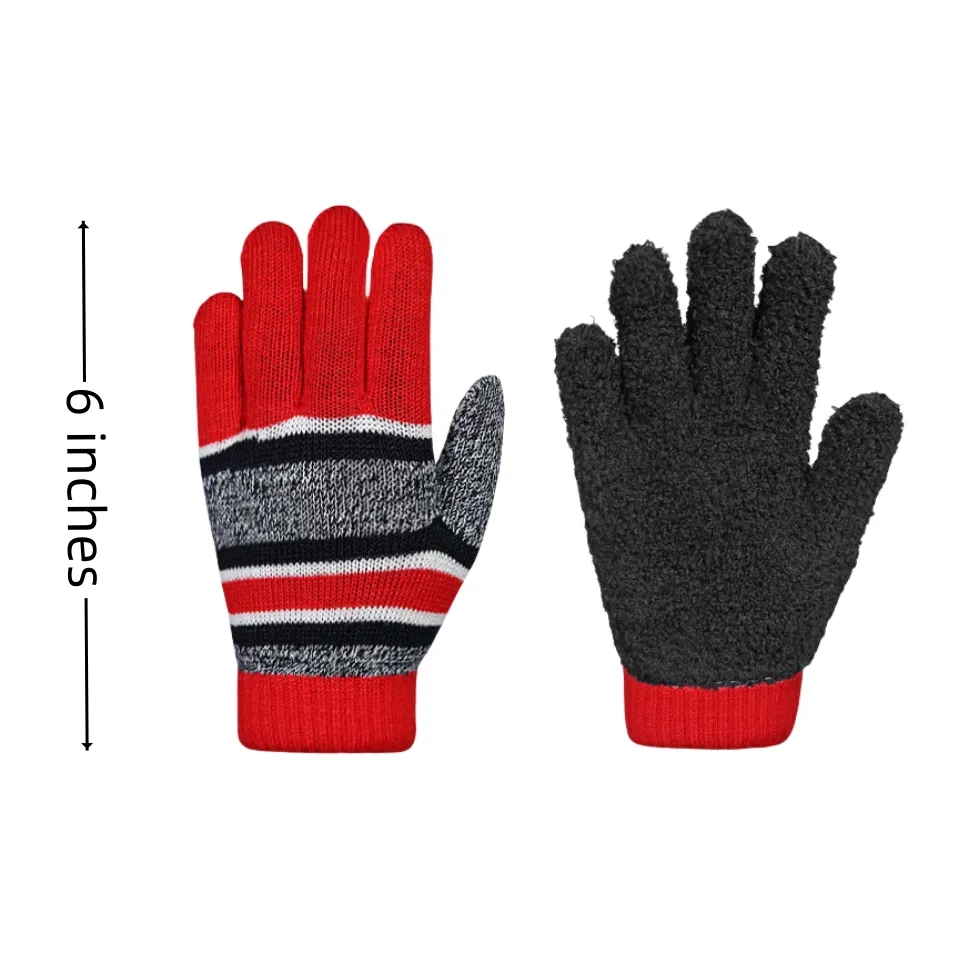 Kids Winter Warm Knitted Hats And Gloves 2