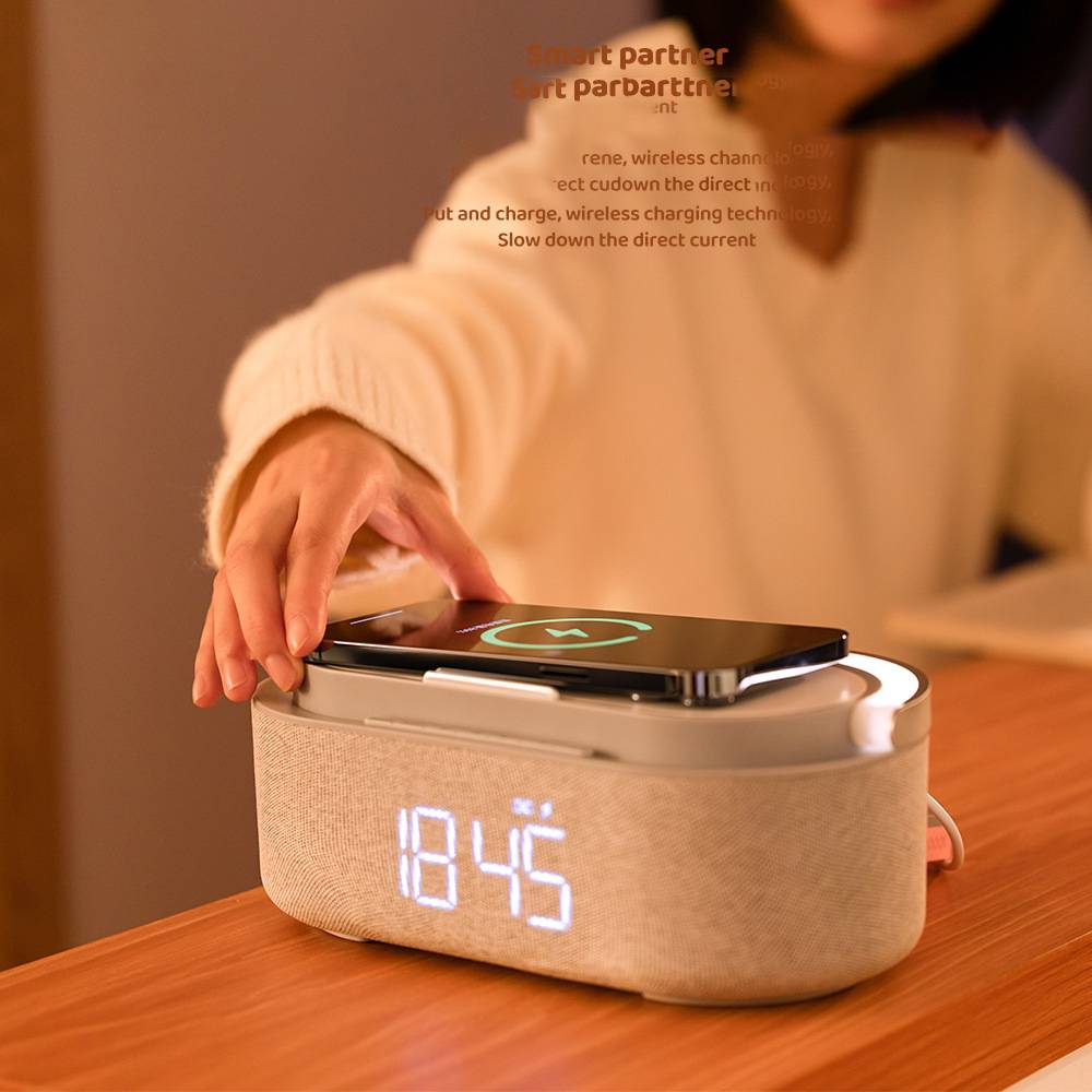 Wireless Charging Bluetooth Speaker w/ Alarm Clock 11