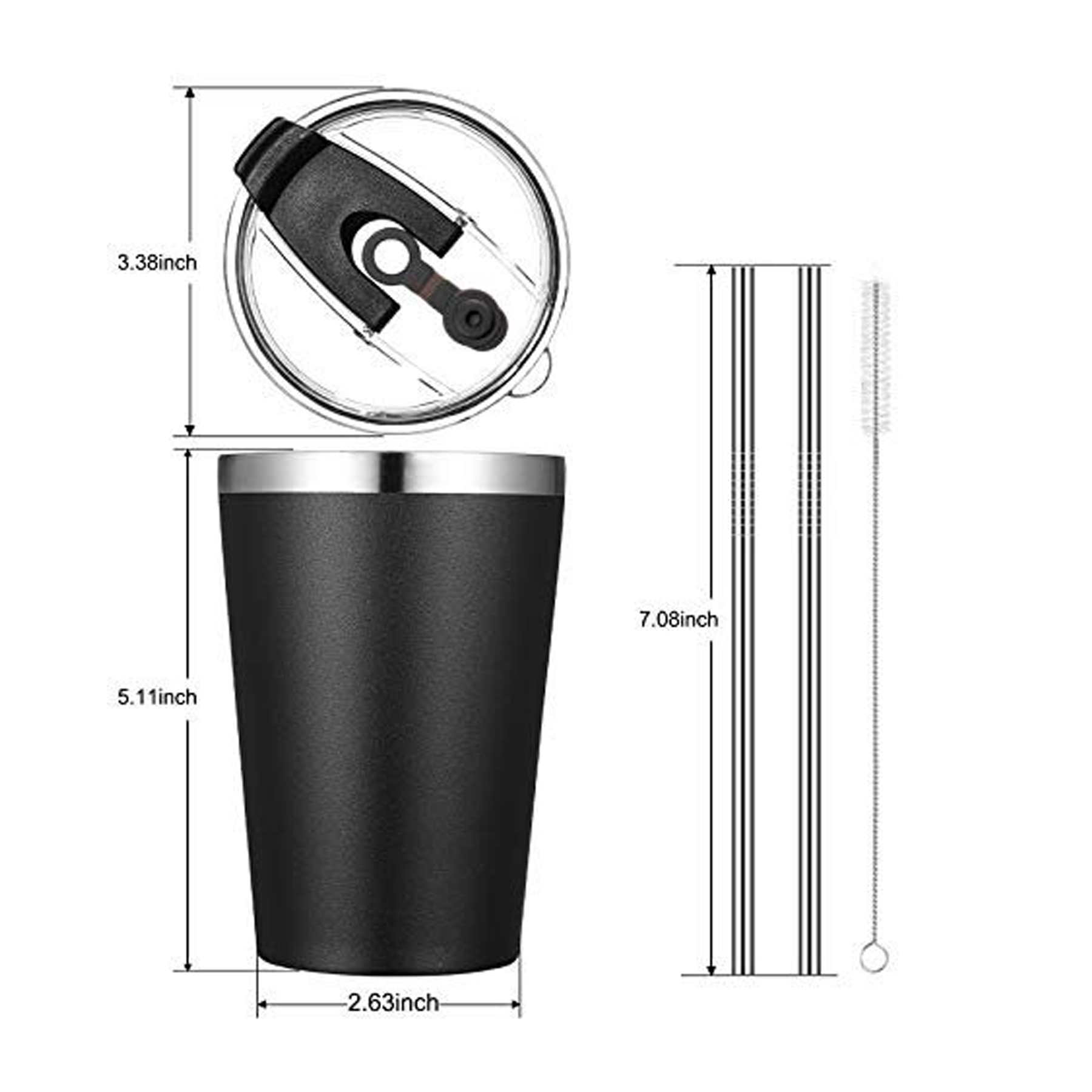 12oz Tumbler with Lid and Straw 2