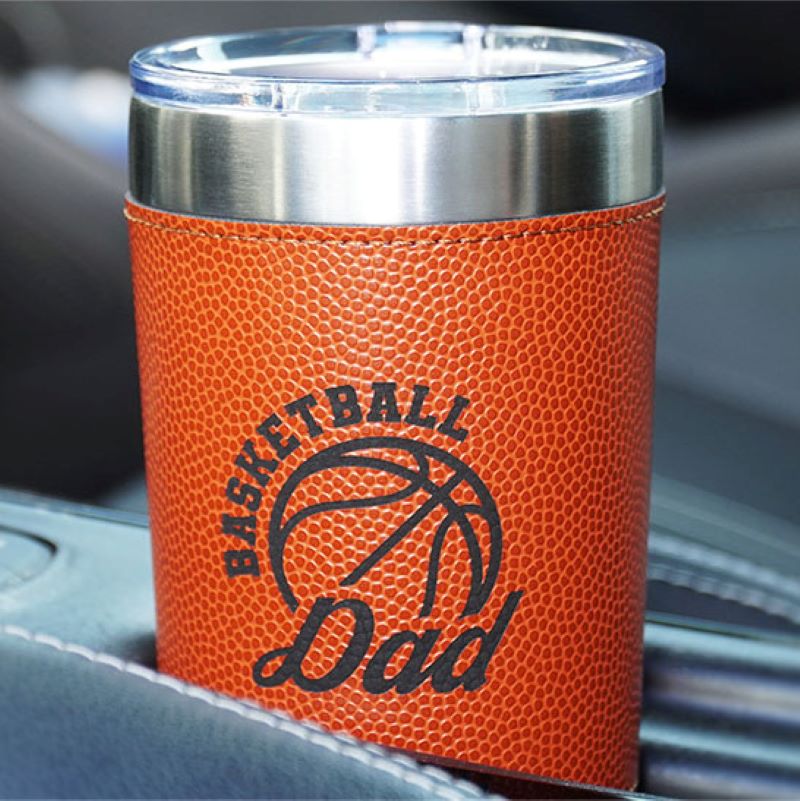 Basketball Leatherette Tumbler w/Slide Lid - 20 Oz. 3