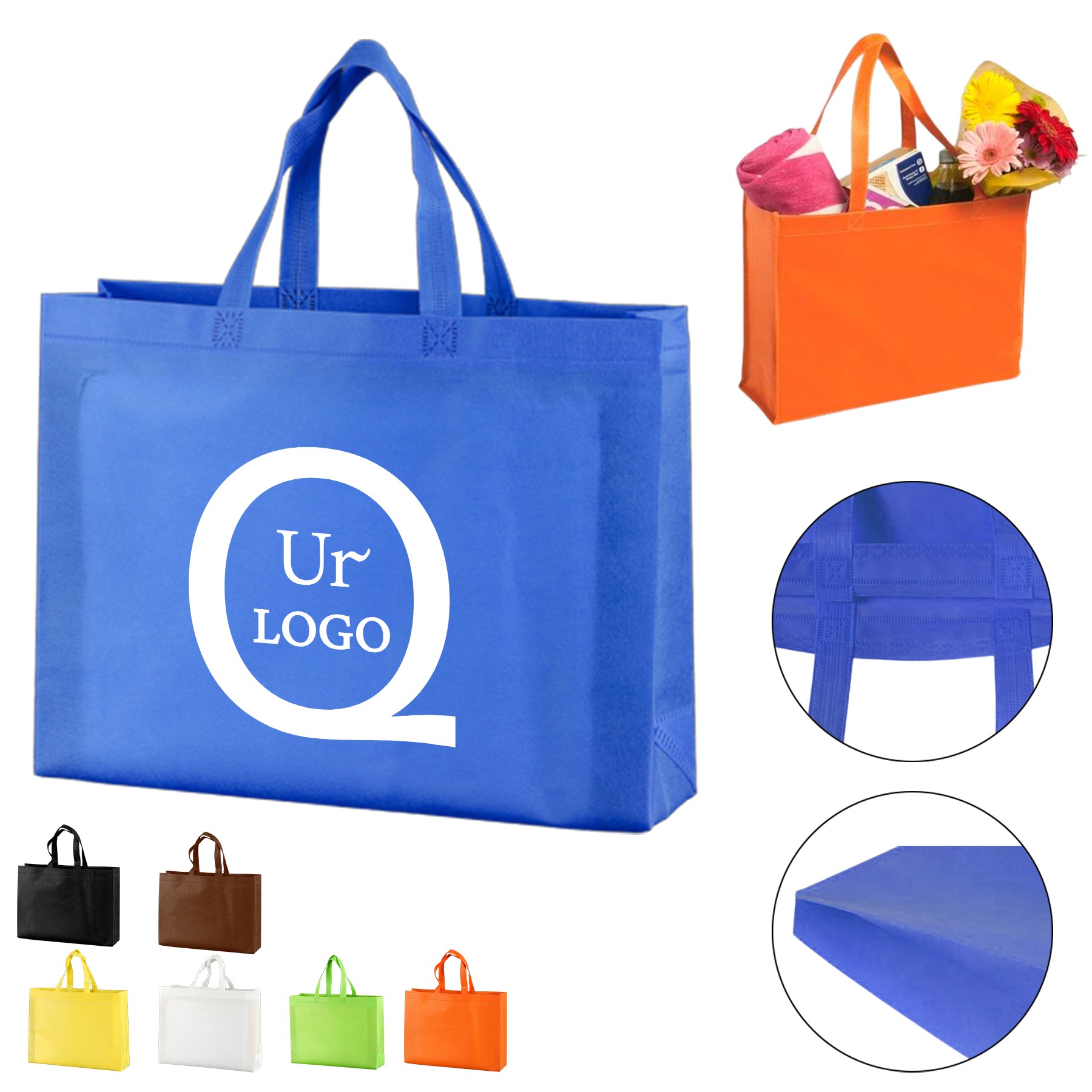 15.75 X 11.81 X 3.94 Inch Non-Woven Shopping Bags